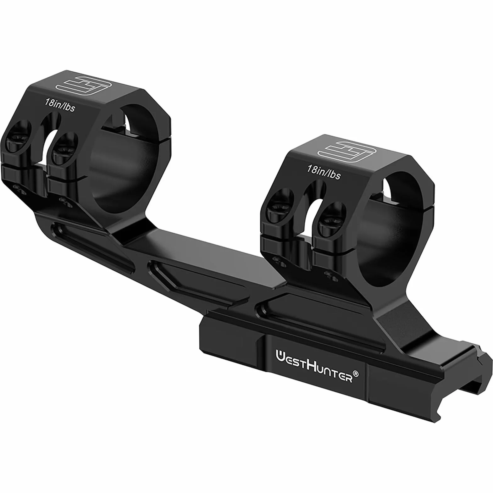 WestHunter Optics Montaggio Cantilever-Picatinny 30 mm/34 mm doppio anello sfalsato