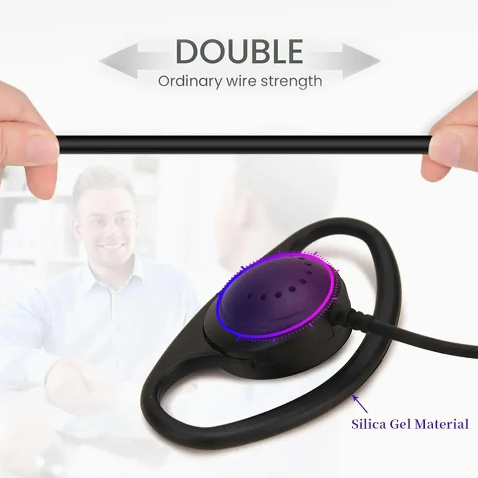 Cuffie mono a doppio canale a forma di G, jack 3,5 mm, 1 metro, per PC, Skype, VoIP