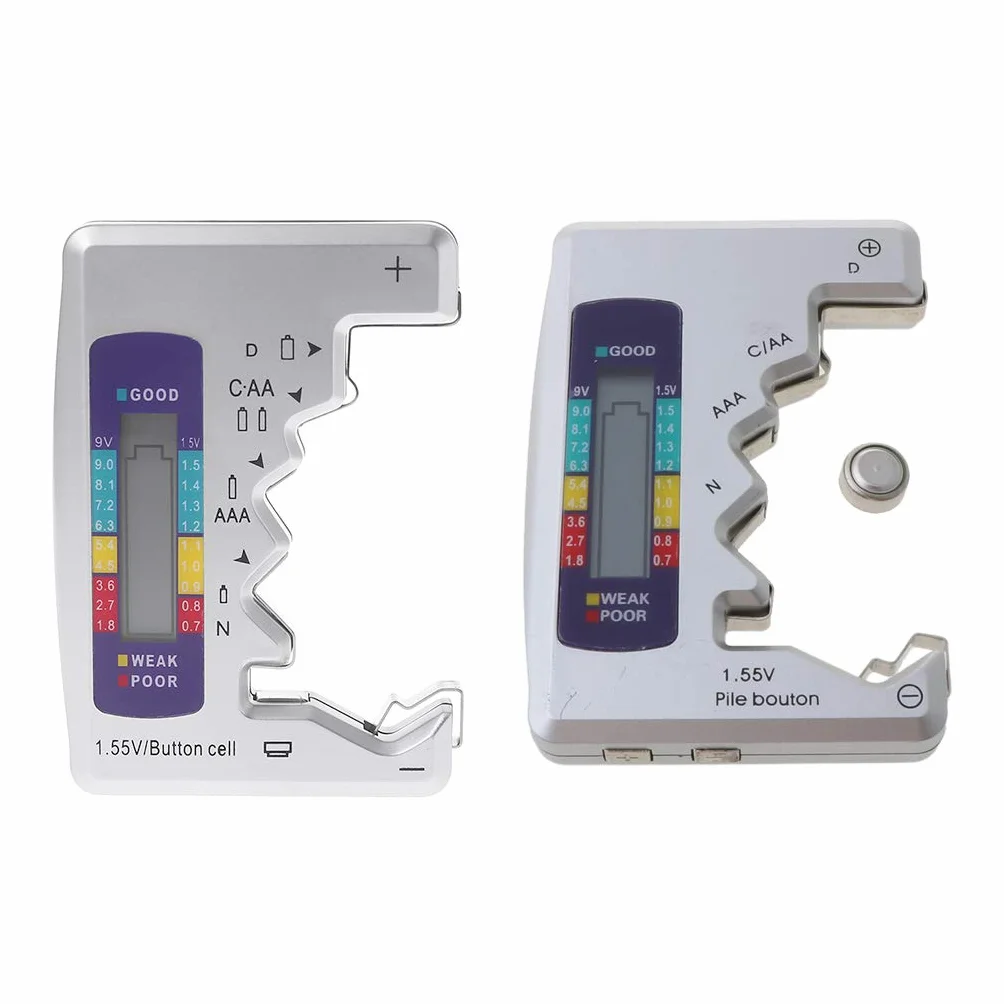 GUMEI Digital Battery Tester Rilevatore di capacità per batterie AA AAA C D N 9V 6F22 Celle a Bottone 1,55V