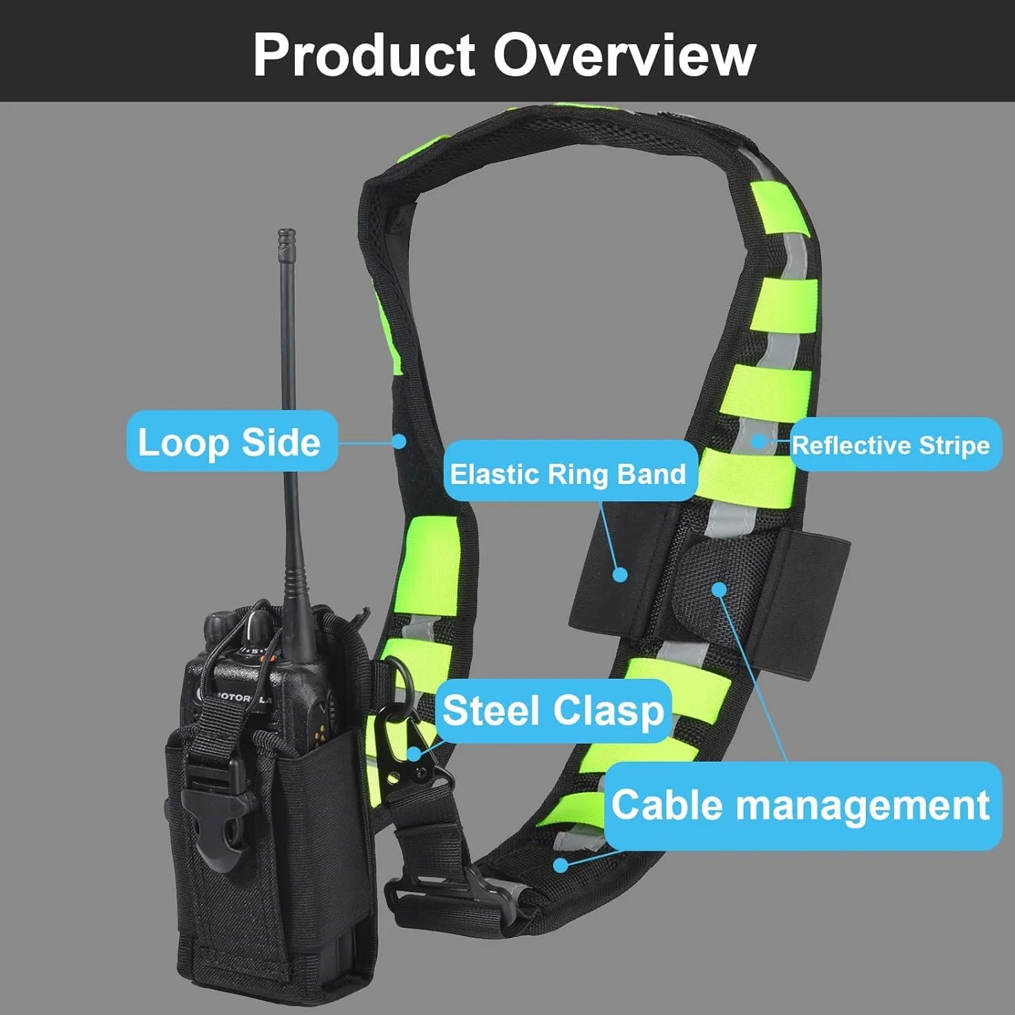 Regolabile Fascia Spalla Riflettente Clip Cavo Microfono Bande Custodie Radio Fotocamere DSLR Borse Pesca Cassette Attrezzi