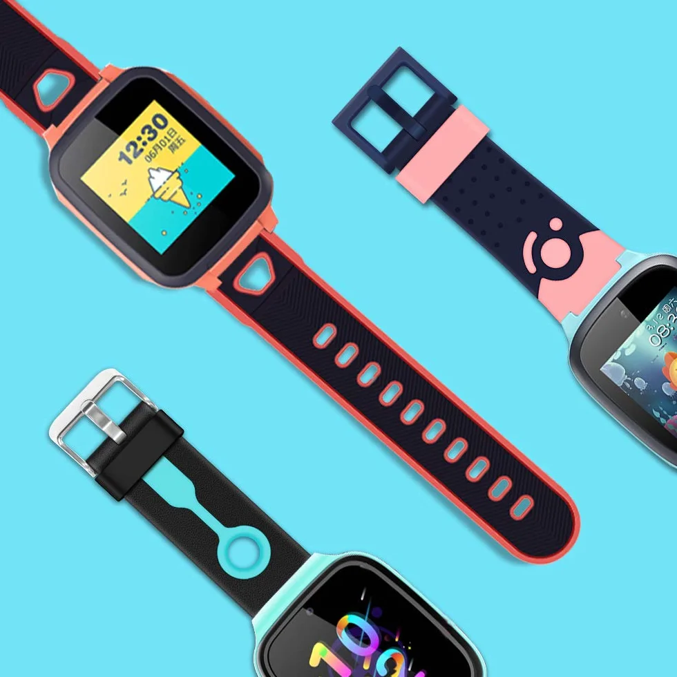 Kidizoom DX2 Cinturino di Ricambio in Silicone 16 mm per Smartphone Bambini (Nero-Rosa)
