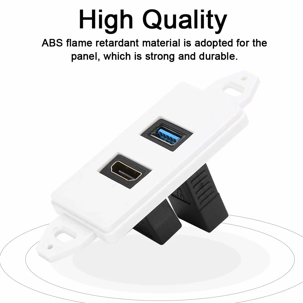 Presa per Pannello a Parete HDMI USB 3.0 Video Multimediale Integrata Due in per Proiettore Home Theater