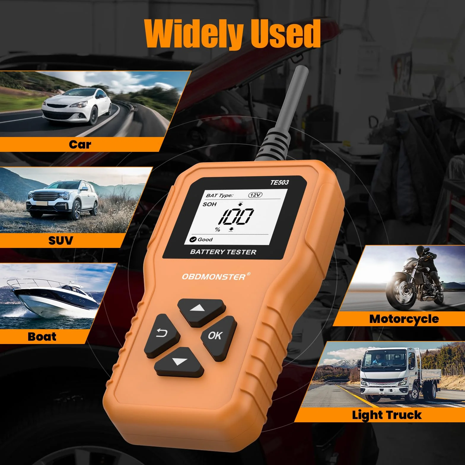 Tester Batteria Auto 6V/12V/24V Professionale 100-2000CCA 2-220Ah Digitale