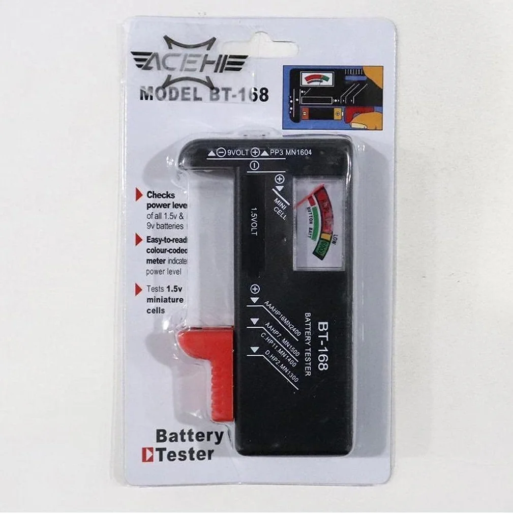Tester per batterie analogiche BT-168 1.5V 9V C D
