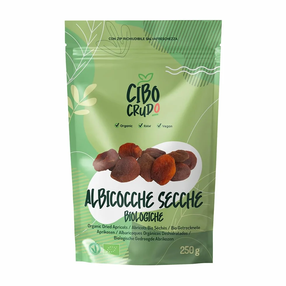 Albicocche Secche Biologiche - 250g. Albicocca Disidratata Raccolta a Mano. Frutta Secca Senza Zucchero Aggiunto. Essiccate al Sole non Trattate non Solforate.