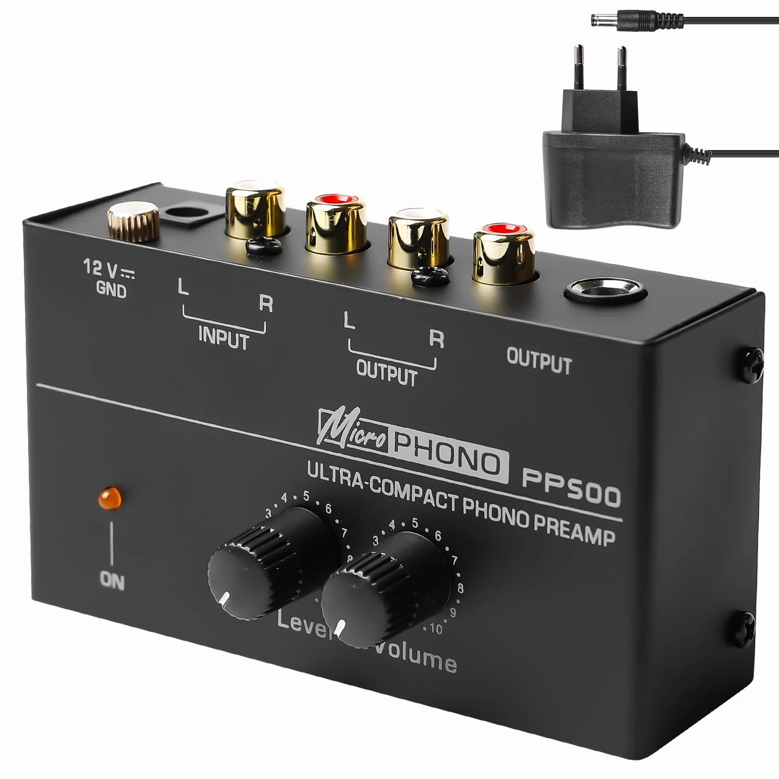Giradischi Amplificatore Stereo Preamplificatore MM Nero