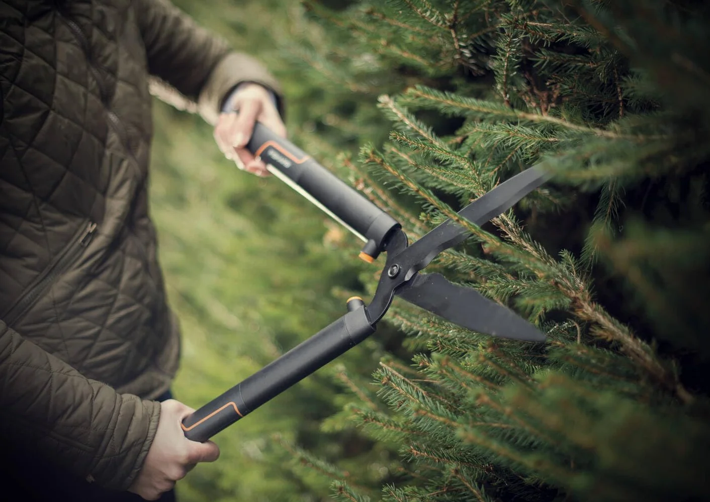 Fiskars Nożyce do żywopłotu SingleStep, ostrza faliste ze stali, 58 cm, HS22