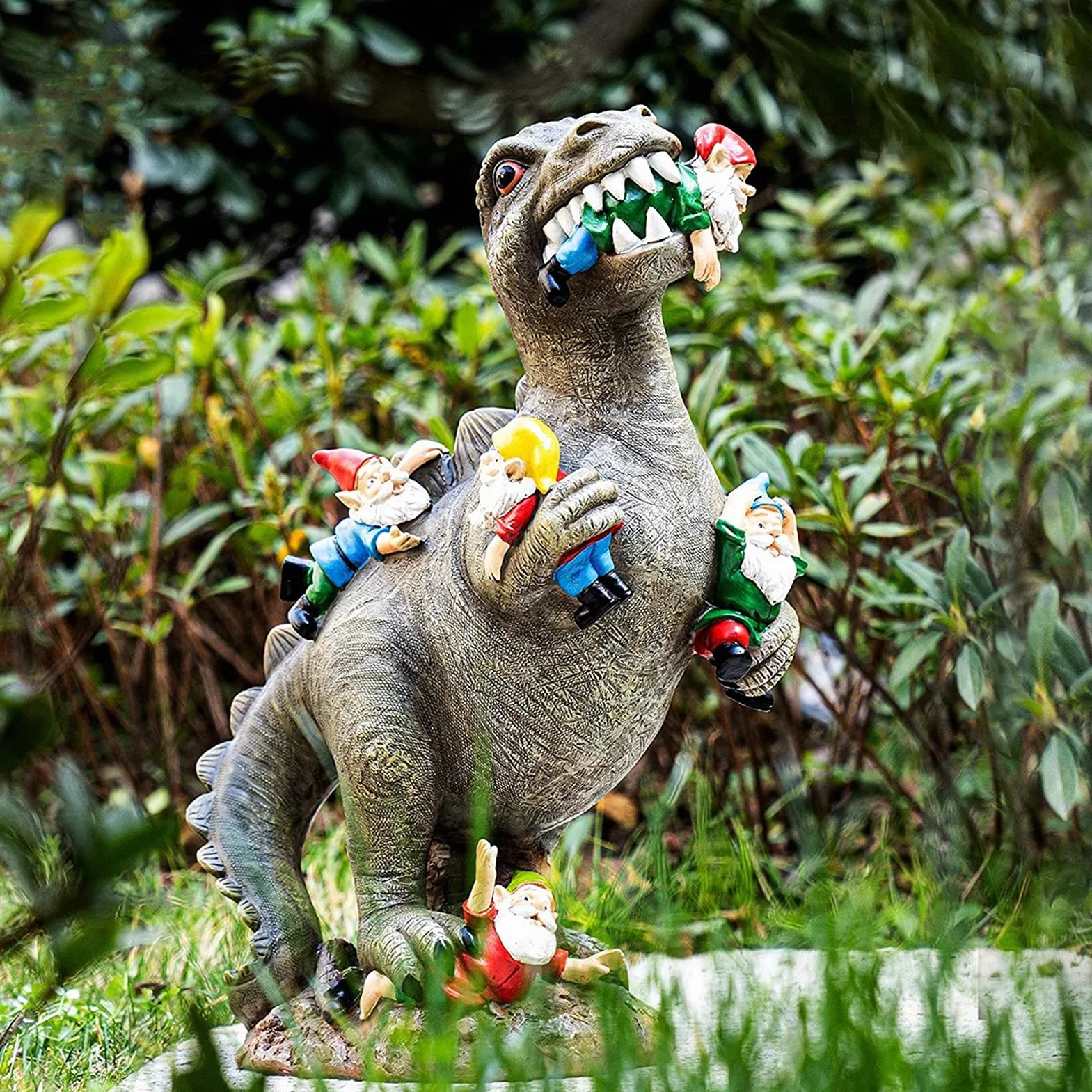 ornamenti da giardino di dinosauri all'aperto, statua in resina da 24 cm x 14 cm x 10 cm per decorazione del cortile, regalo di compleanno per donne e uomini (S)'