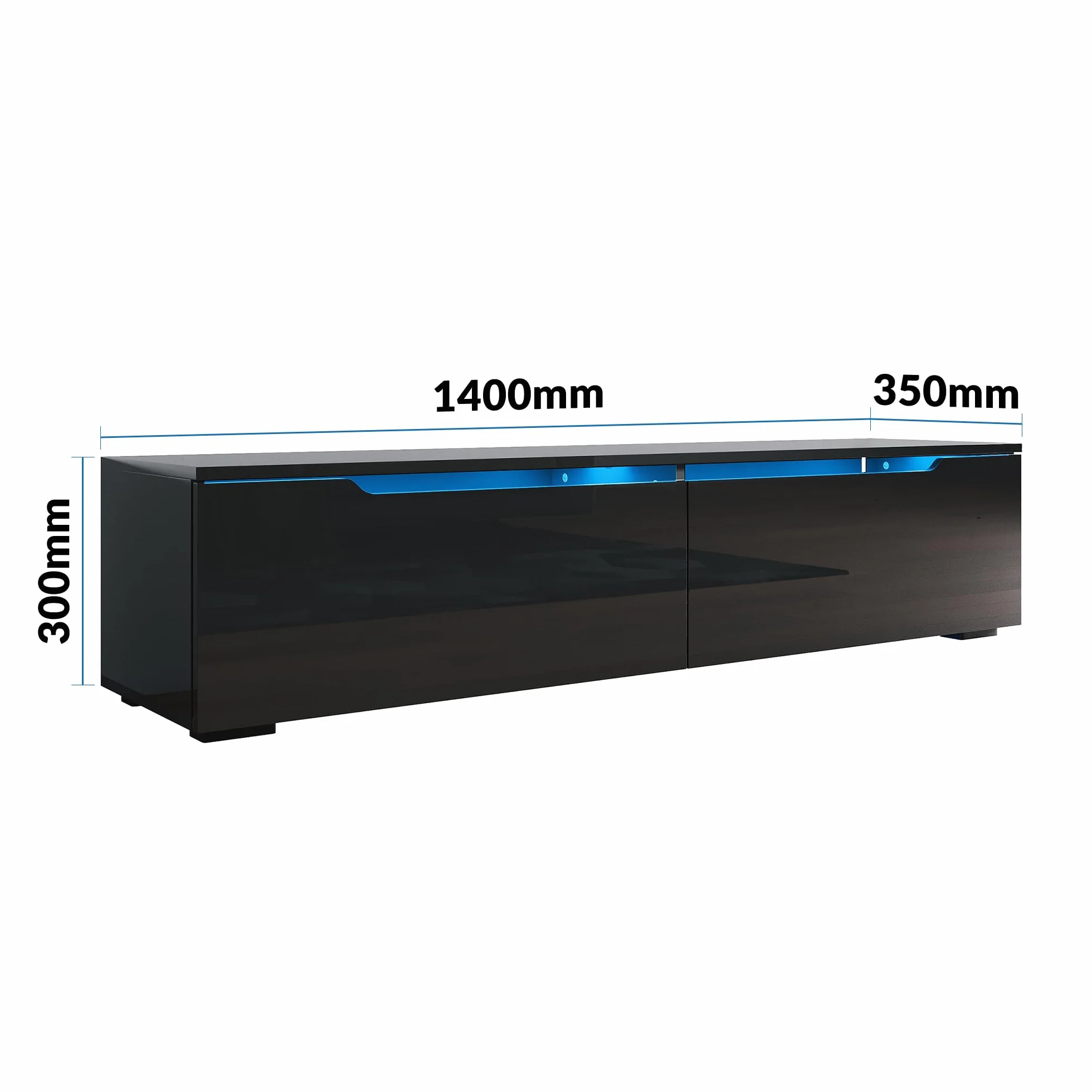 SONNI Mobile TV Sospeso 140x35x30cm Nero