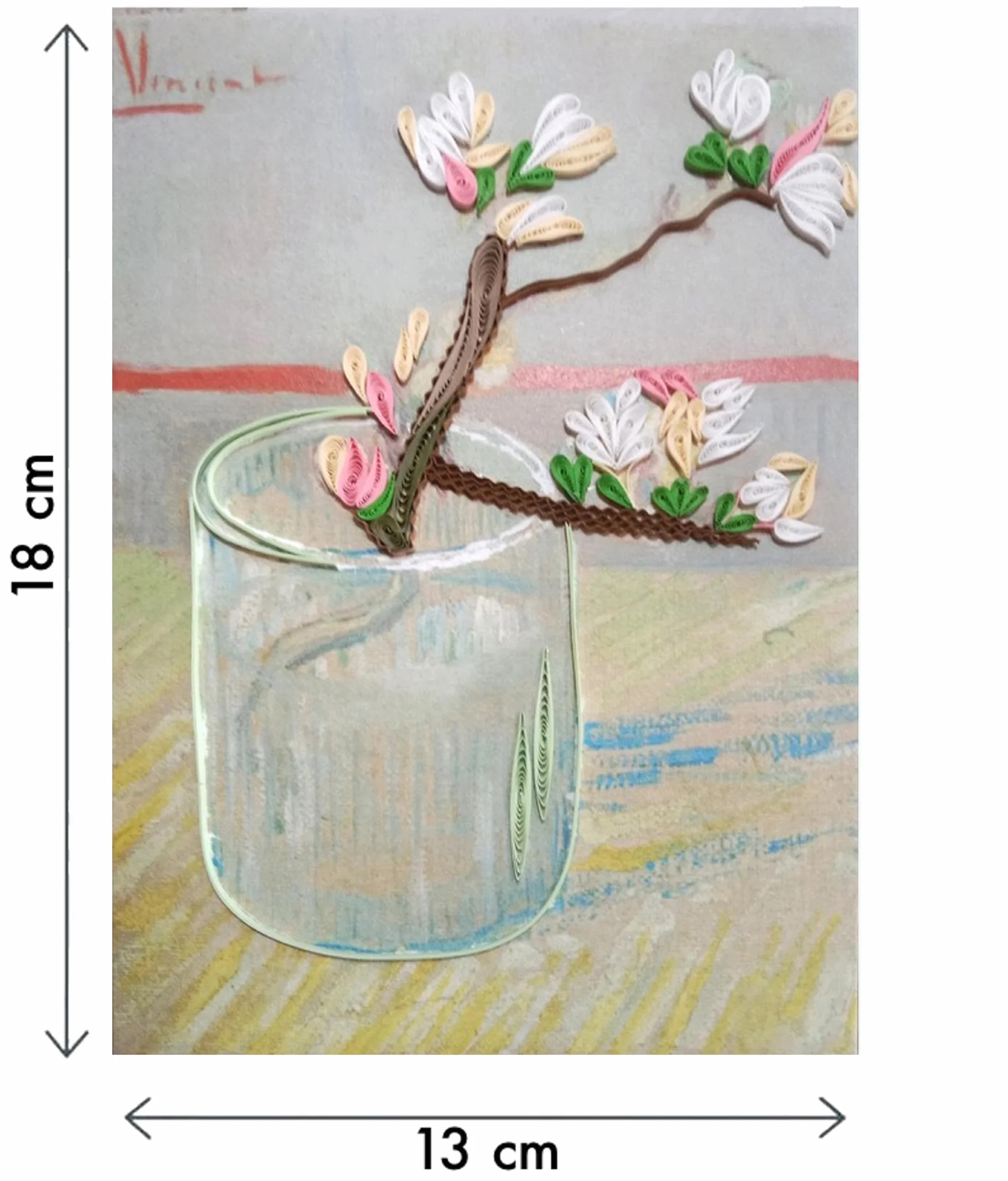 Biglietto Van Gogh Sprig Of Almond Quilling – Biglietto regalo Filigrana z kopertą