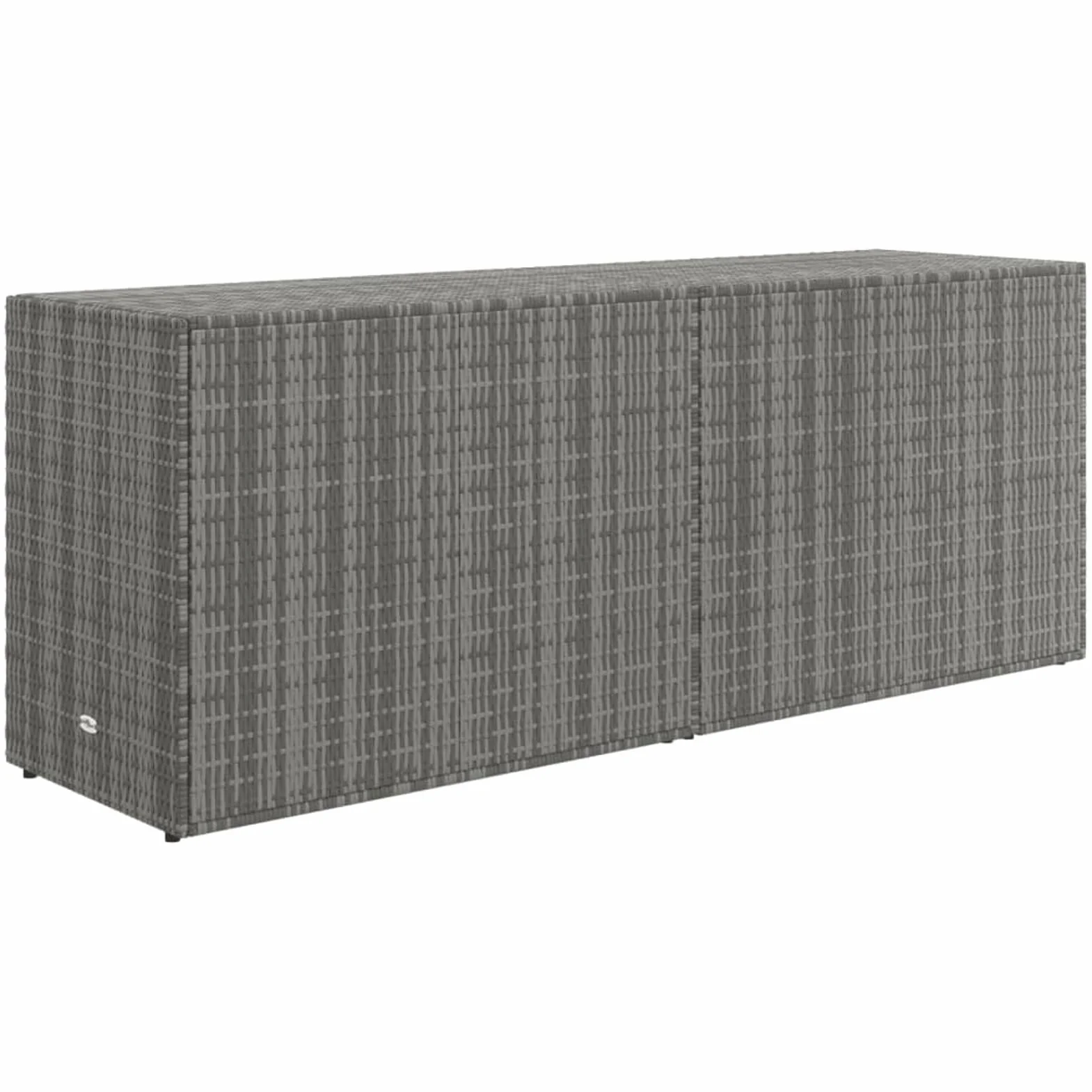 Rantry Mobile Portaoggetti da Giardino Polyrattan Grigio 198x55,5x80cm Armadio Ripostio
