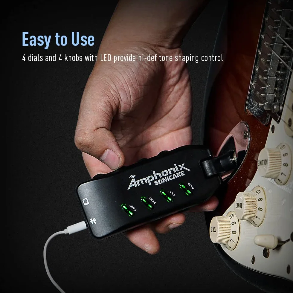 SONICAKE Mini Amplificatore Headphone Amp Bluetooth Multi-Effetti Plug-In USB Ricaricabile Portatile