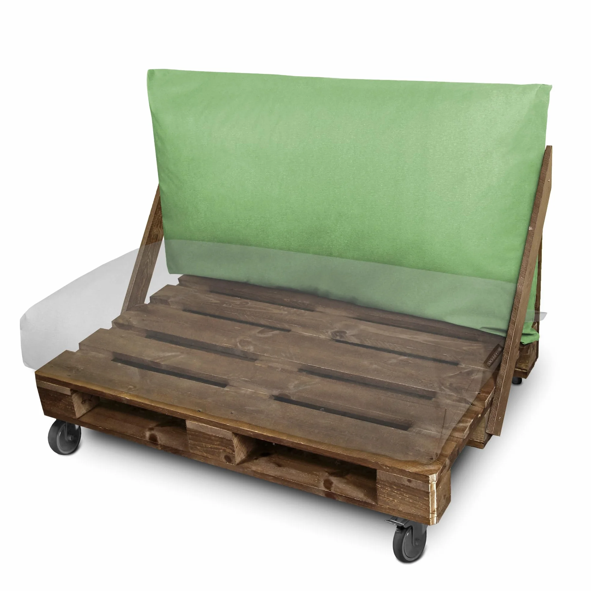Happers Cuscino per Pallet Esterno 120x60x20 cm Antimacchia Sfoderabile Lavabile Verde