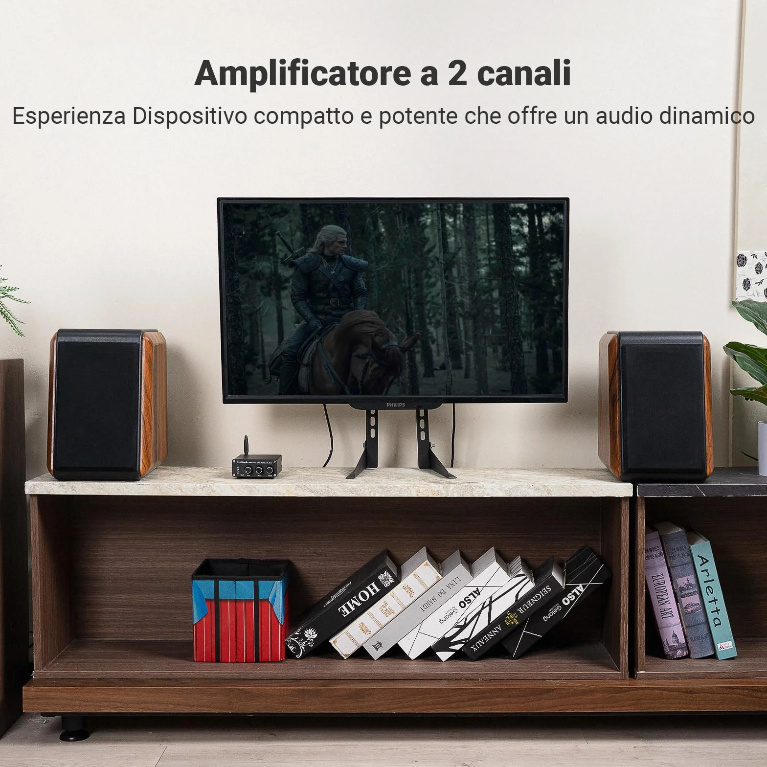 Fosi Audio BT20A Amplificatore Bluetooth 5.0, TPA3116 100Wx2 HiFi Stereo, Mini Amplificatore Classe D 2.0 Canali per Altoparlanti Passivi