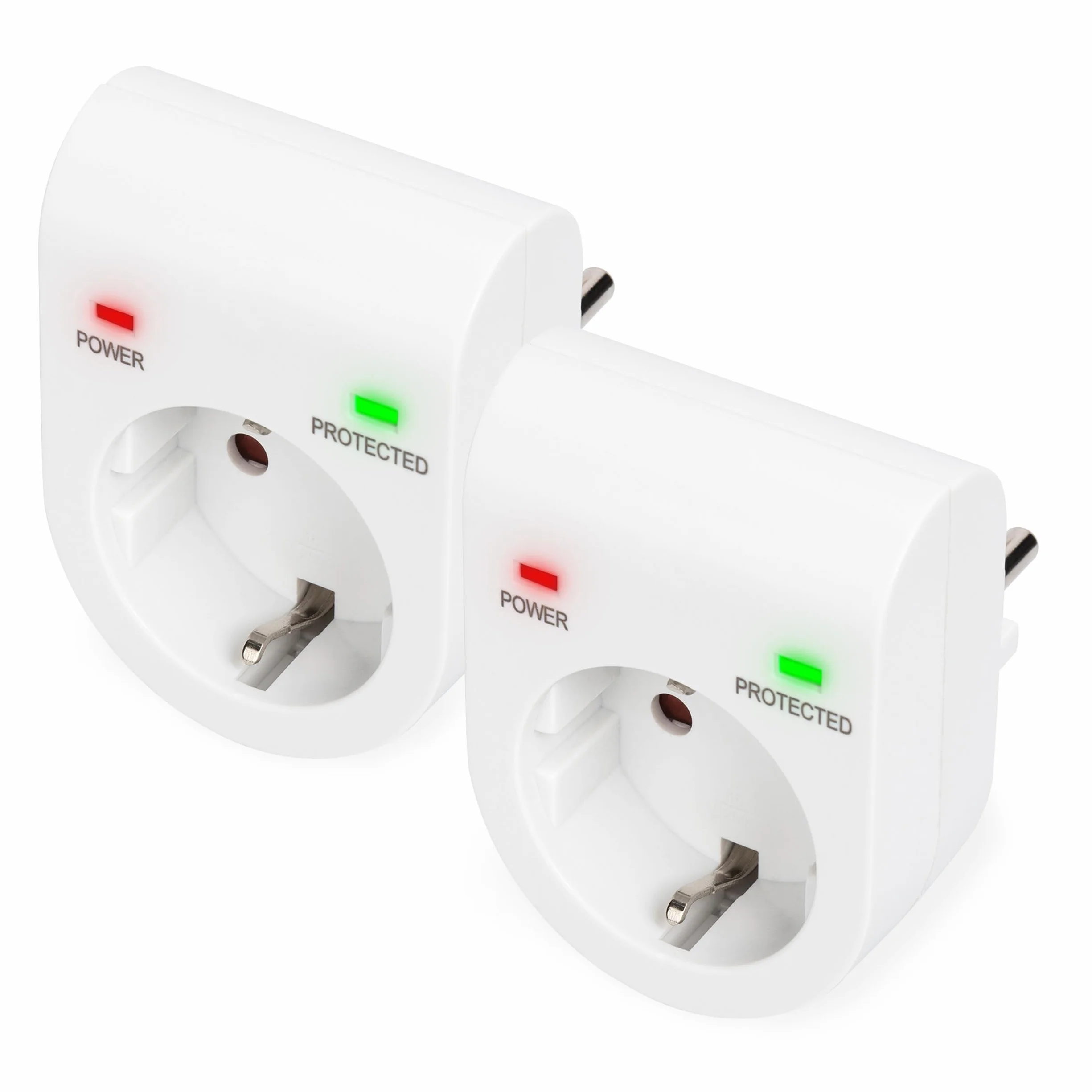 DIGITUS DN-95400 Adattatore protezione sovratensioni 2 pezzi 16A 230V 3500W Bianco