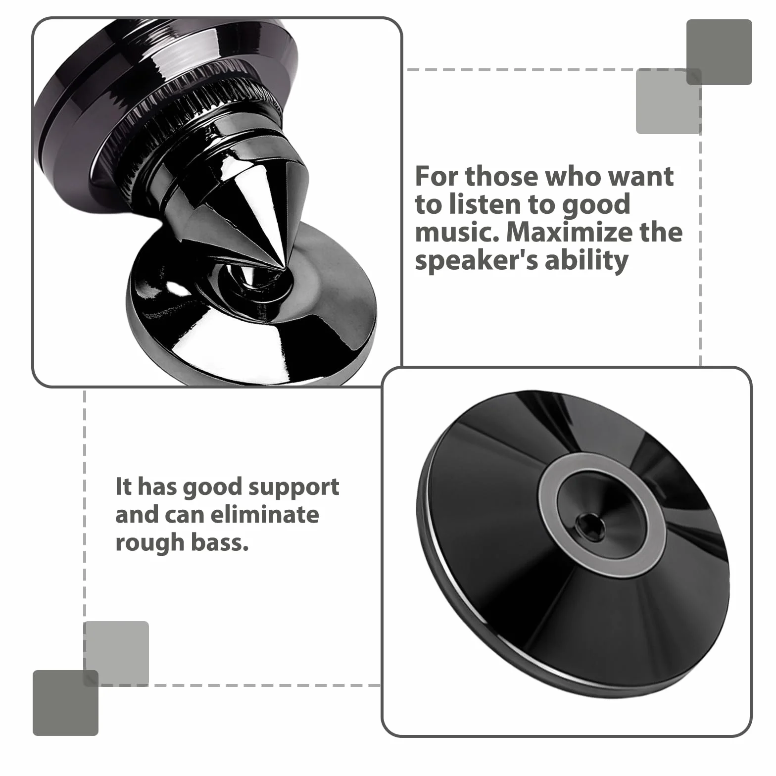 Punte per subwoofer altoparlante antiscivolo 8 tappetini 4 cuscinetti supporto anti-vibrazione HiFi