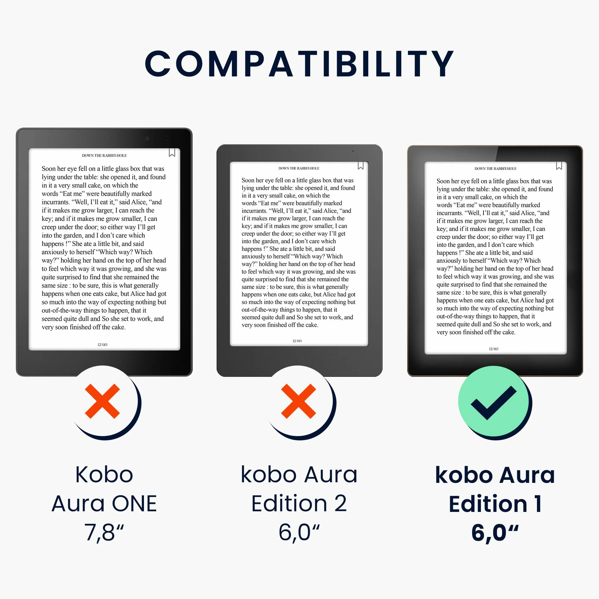 kwmobile Custodia eReader Simil Pelle Compatibile con Kobo Aura Edition 1 Blu