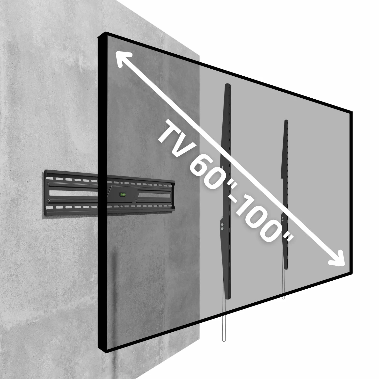 Supporto TV da Parete Fisso 60-100" Extra Slim VESA 900x600 Nero Superior Electronics SUPSTV007
