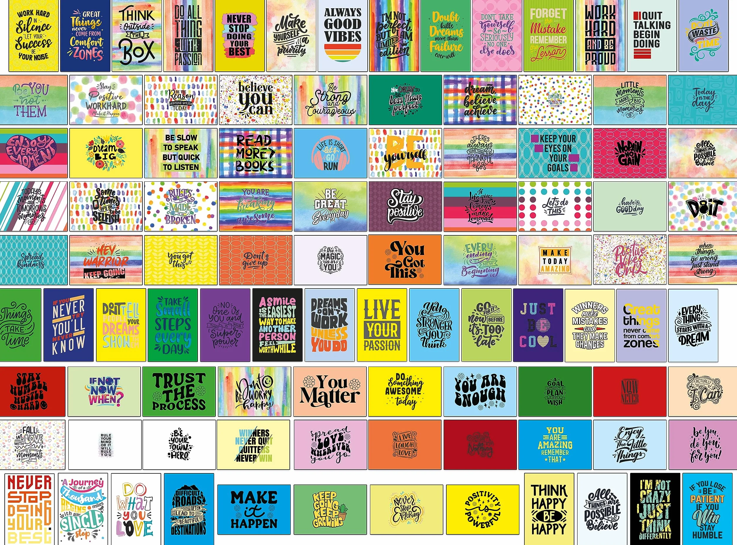 100 cartoline motivazionali e ispiratrici – 100 diversi disegni