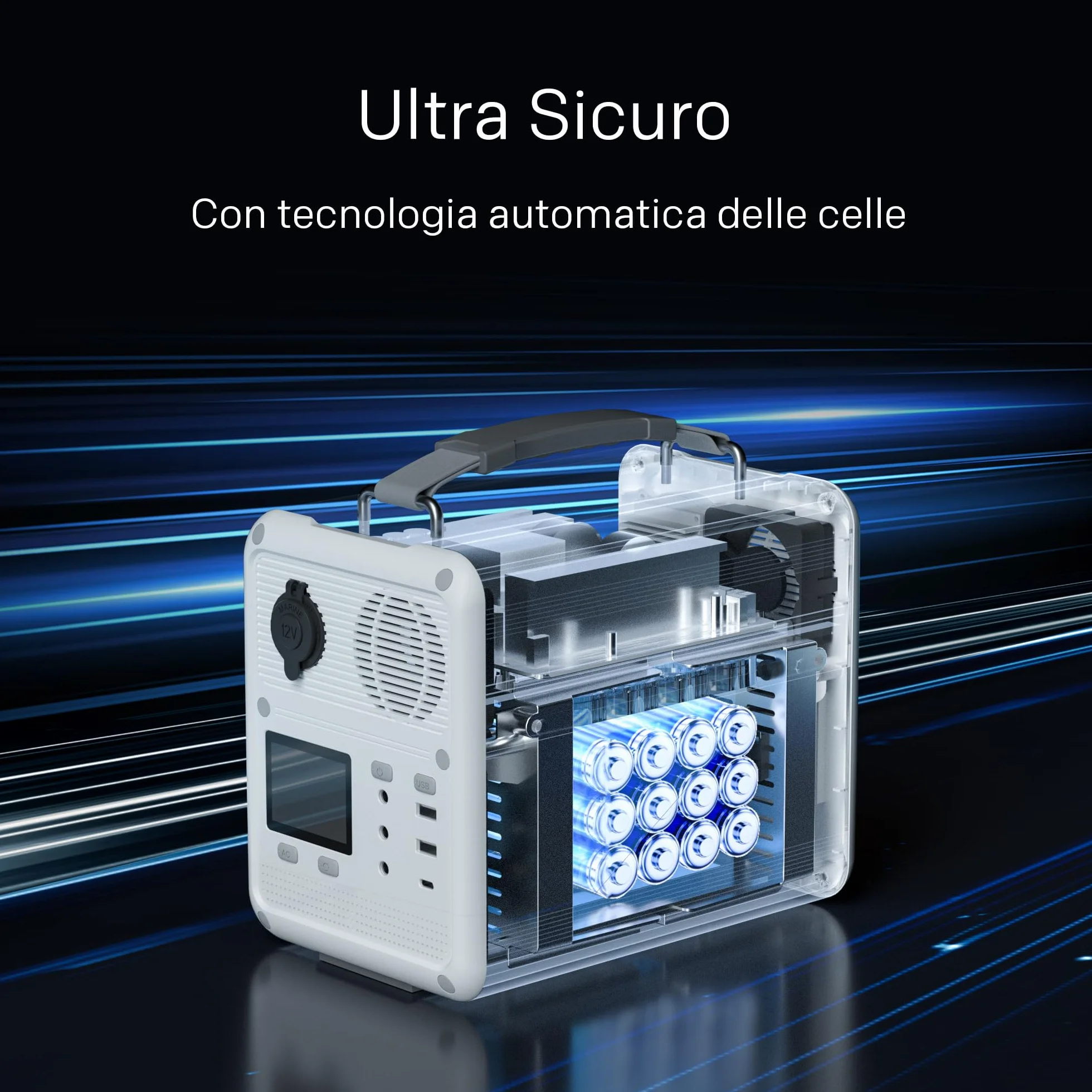 STRONG P500 Stazione Elettrica Portatile, Batteria LFP 460,8Wh, Generatore Solare 500W Peak, Ricarica Solare/DC/Auto, Tecnologia MPPT, Protezione BMS, QC3.0+PD100W per Campeggio, Viaggi ed Emergenze