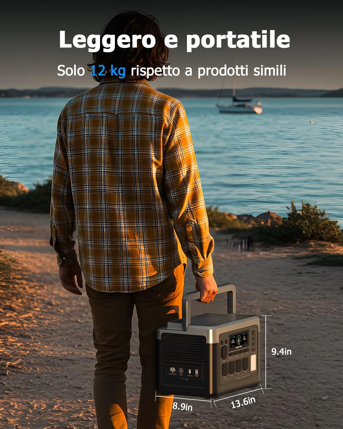 OUKITEL P1000 Plus Centrale Elettrica Portatile 1800W, 1024Wh Generatore Solare LiFePO4 con Pannello Solare 200W, USB-C 100W, Ricarica 0-100% della Batteria in 45 Minuti, per Casa, Viaggi e Campeggio