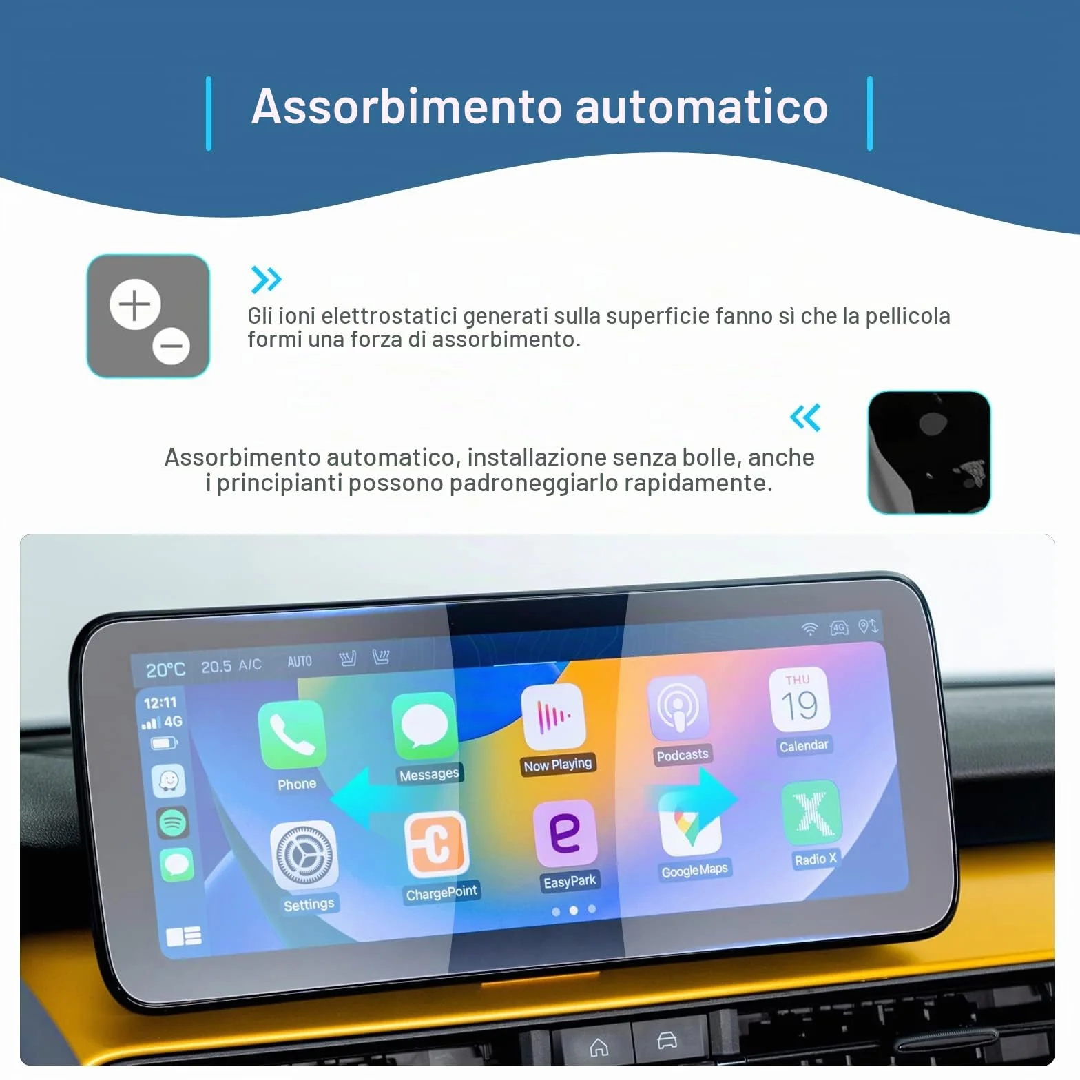 Pellicola Protettiva per Navigazione Jeep Avenger 2023-2026 10,25" Uconnect Antiurto 6H Antigraffio 2 Pezzi