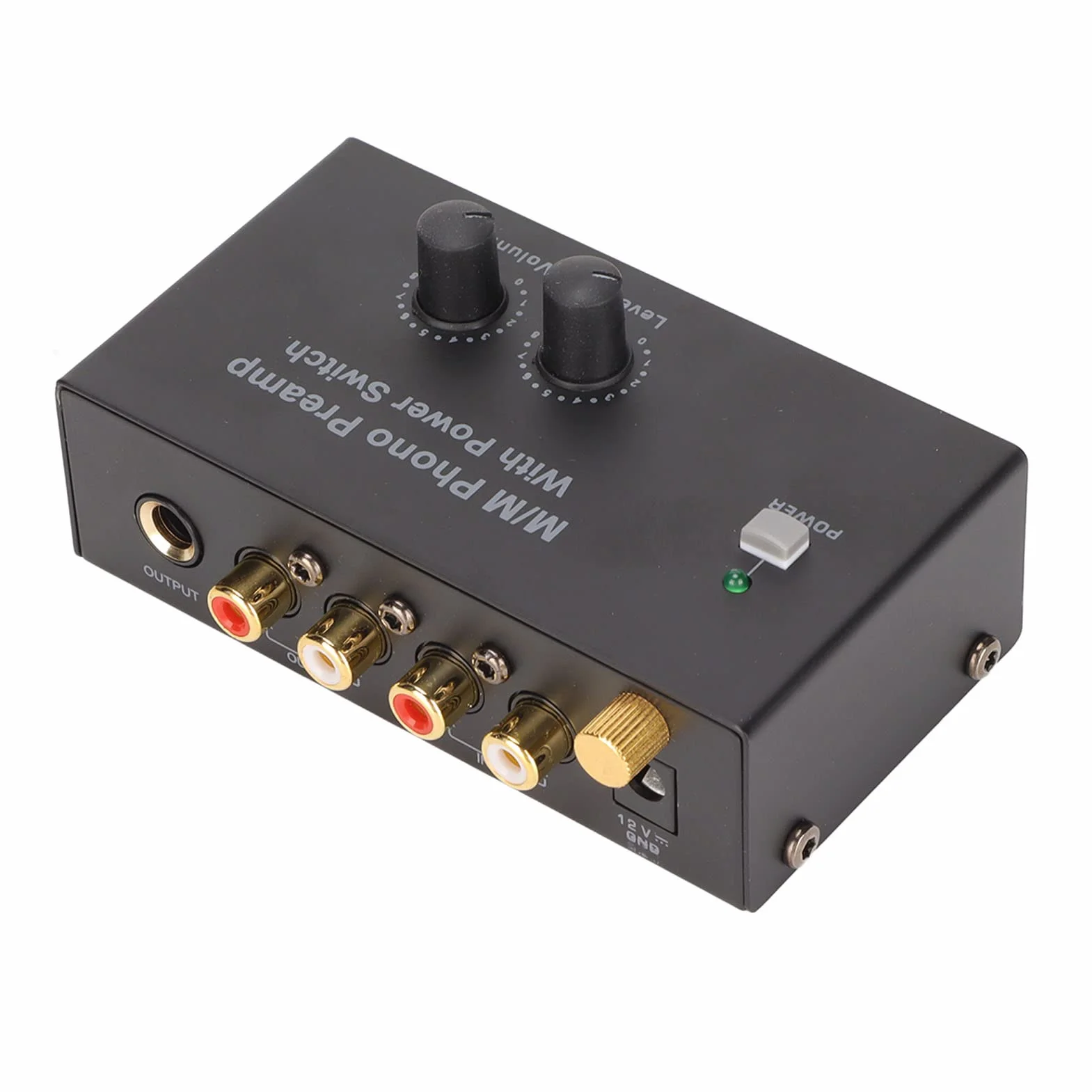 PUSOKEI Preamplificatore Fono per Giradischi con Adattatore DC 12V a Basso Rumore
