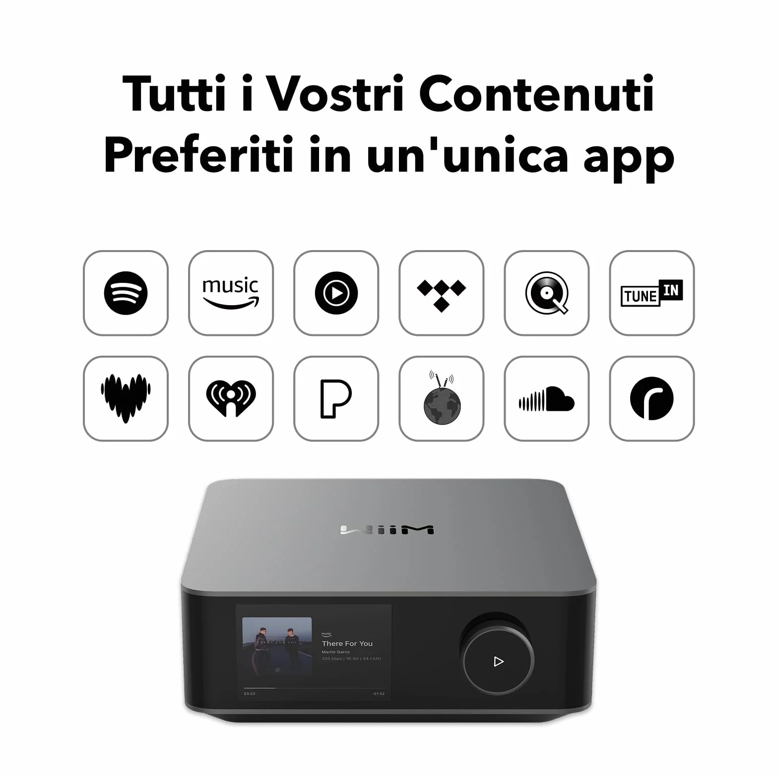 WiiM Amp Ultra Amplificatore Streaming 100W DAC ESS ES9039Q2M TPA3255 HDMI ARC Grigio