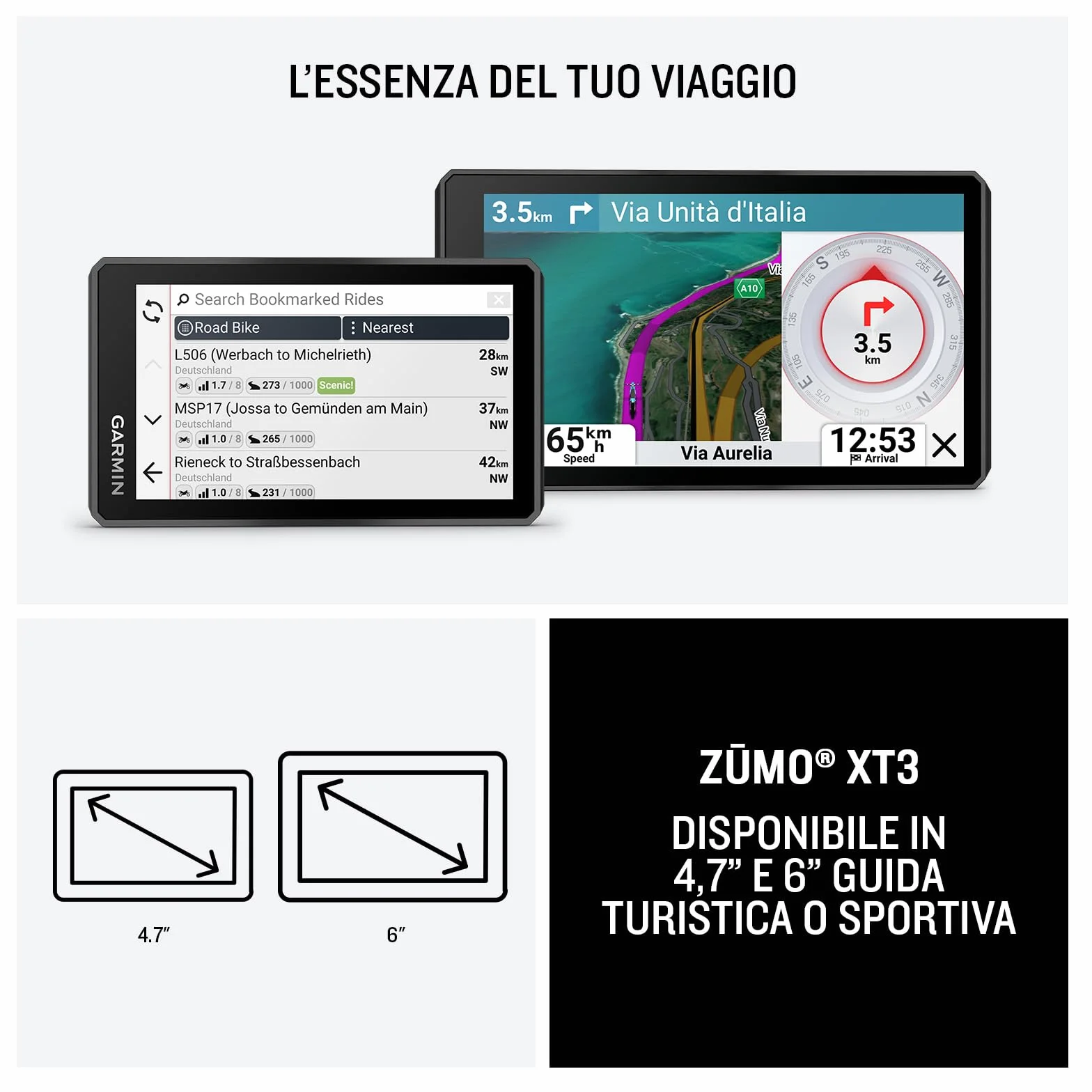 Navigatore satellitare per moto zūmo XT3 6″