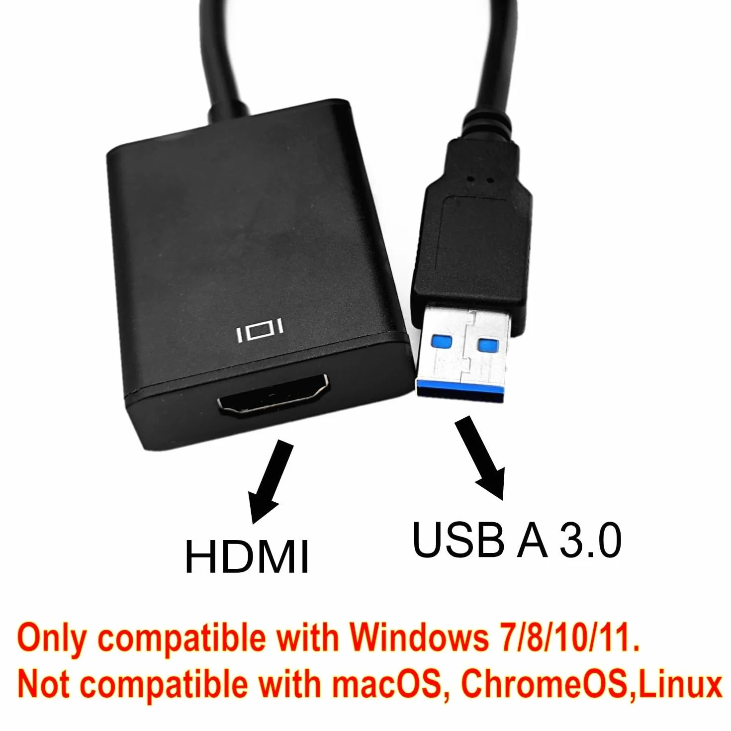 JZK Adattatore USB 3.0 a HDMI, convertitore HD 1080P per monitor esterno, scheda grafica video USB con uscita audio per Windows