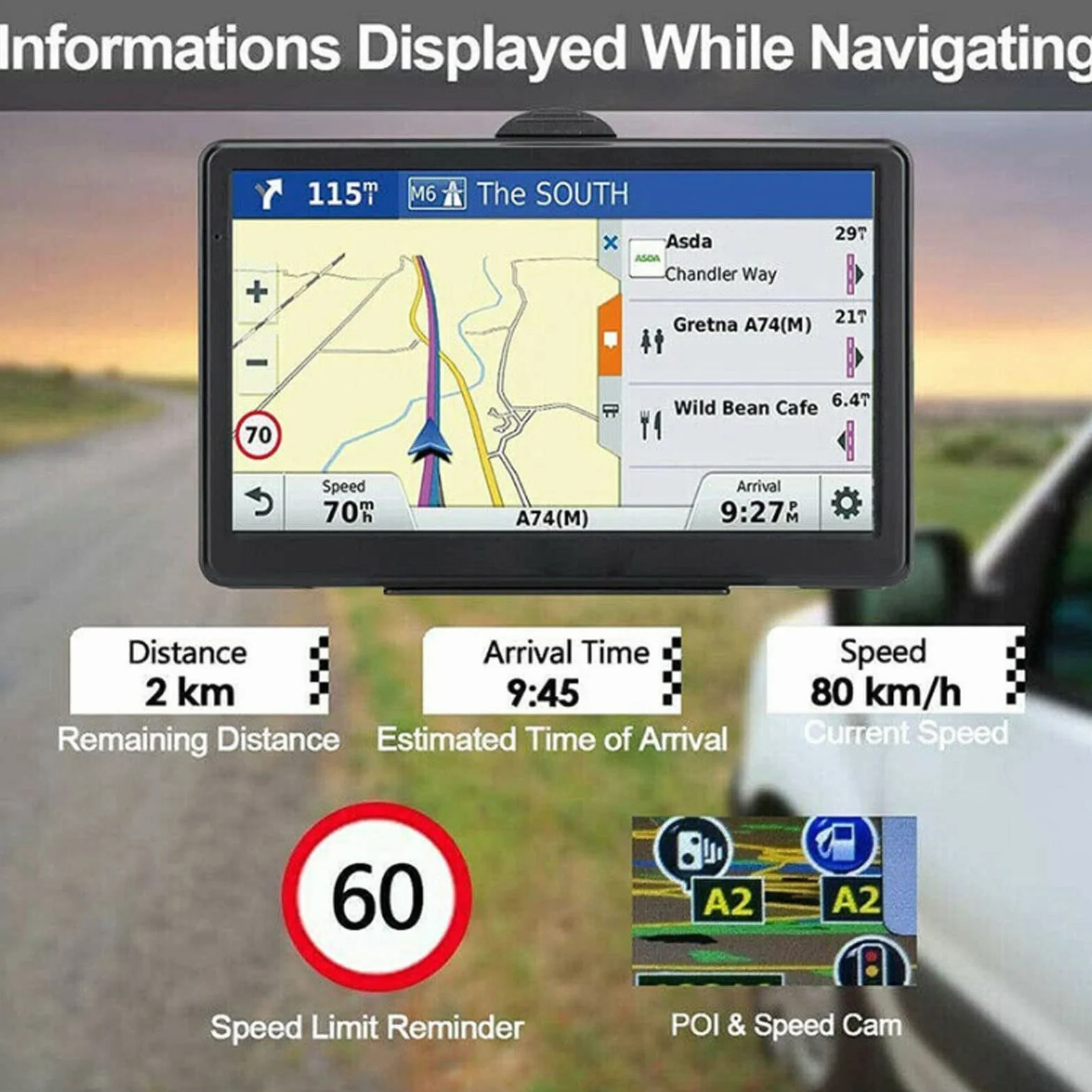 Navigazione GPS 7 Pollici HD Touch Screen 8 GB ROM 256 MB WiFi per Auto Camion