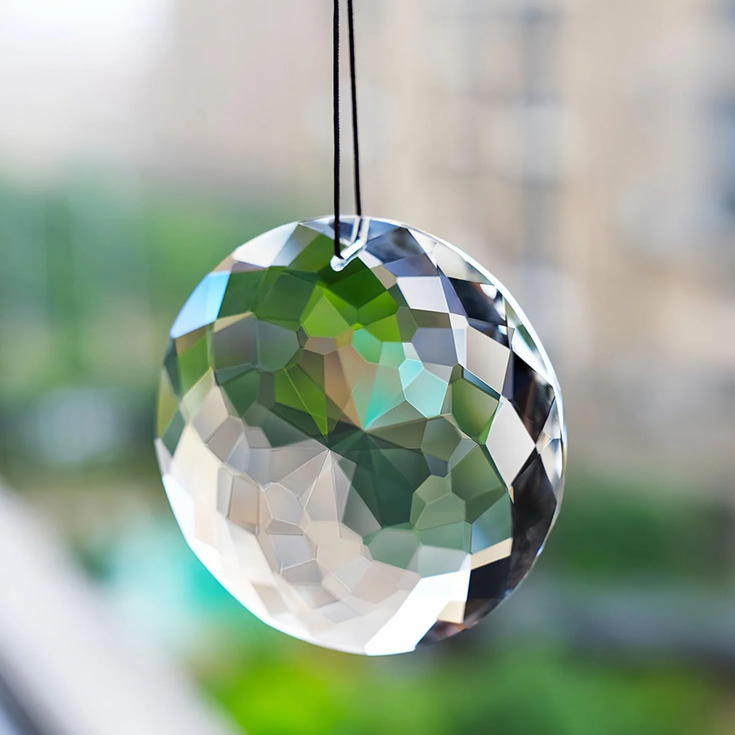 1 Pezzi Acchiappa Sole in Cristallo - Crystal Suncatcher da Appendere, Acchiappasole Rotondo per Finestra, Prismi Decorativi Arcobaleno, 75 mm