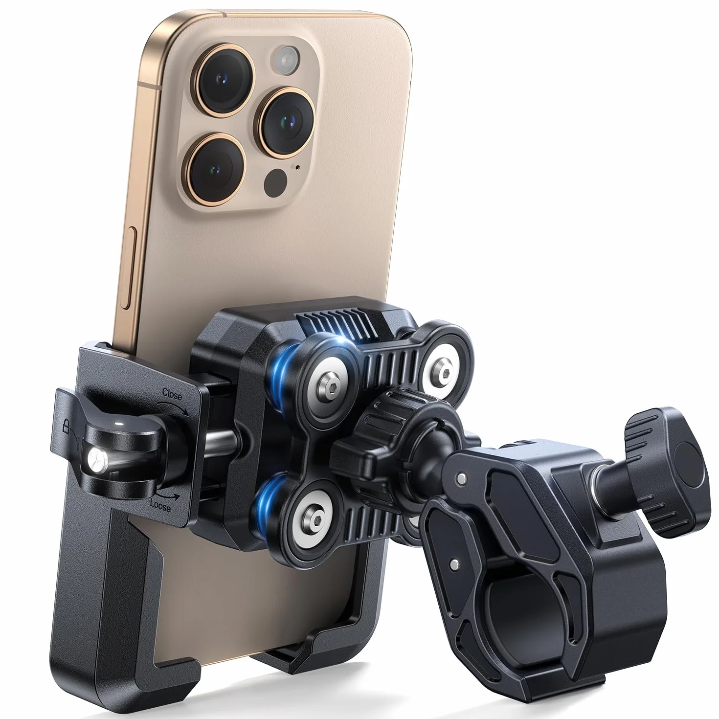 JOYROOM Porta Cellulare Moto Bici Supporto Telefono Anti-Vibrazione 4 Punti Rotazione 360° Universale iPhone 17/16/15 Samsung S26/S25 4.7"-7"