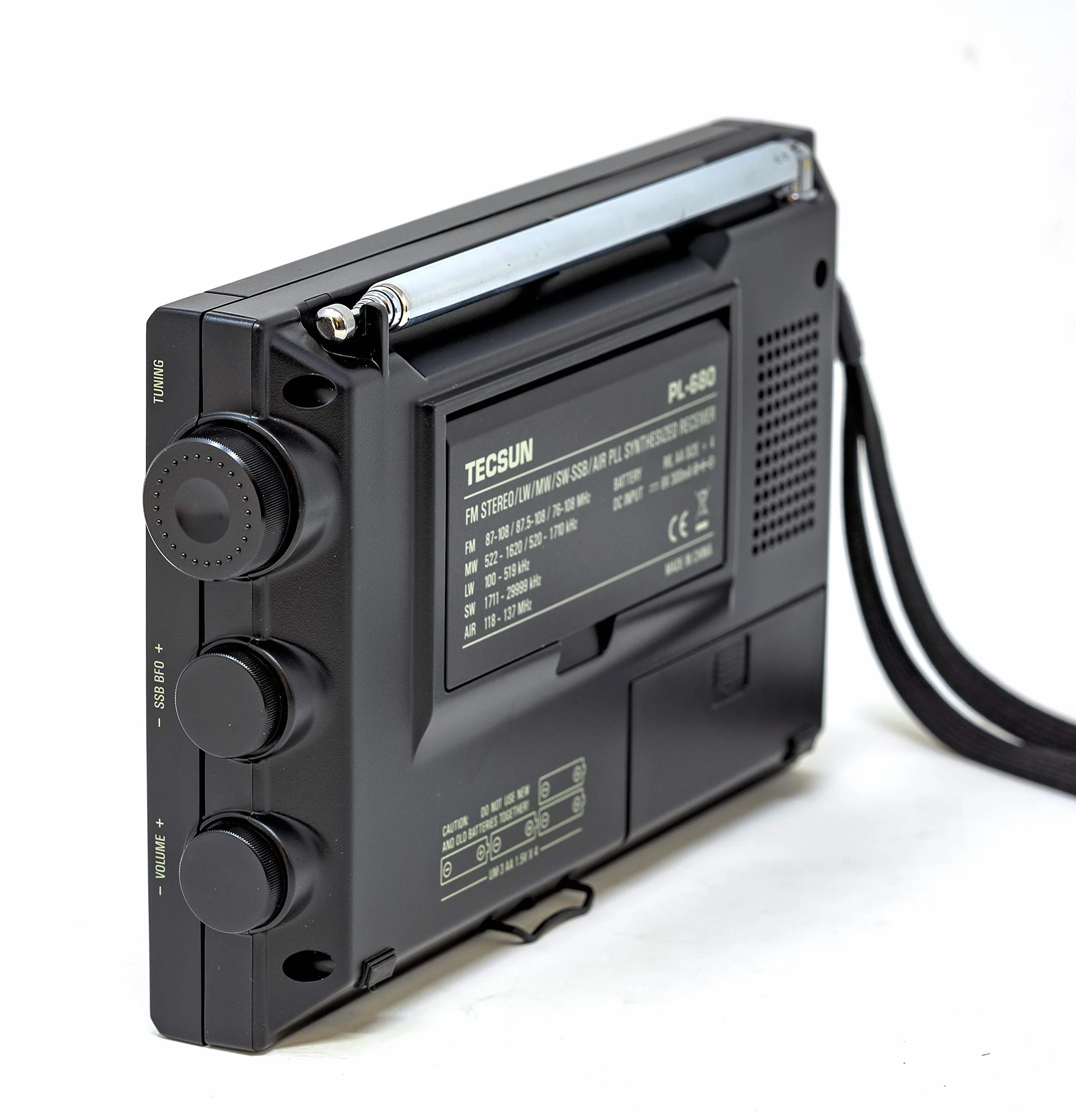 Tecsun PL-680 Ricevitore portatile AM FM VHF Airband SSB Nero