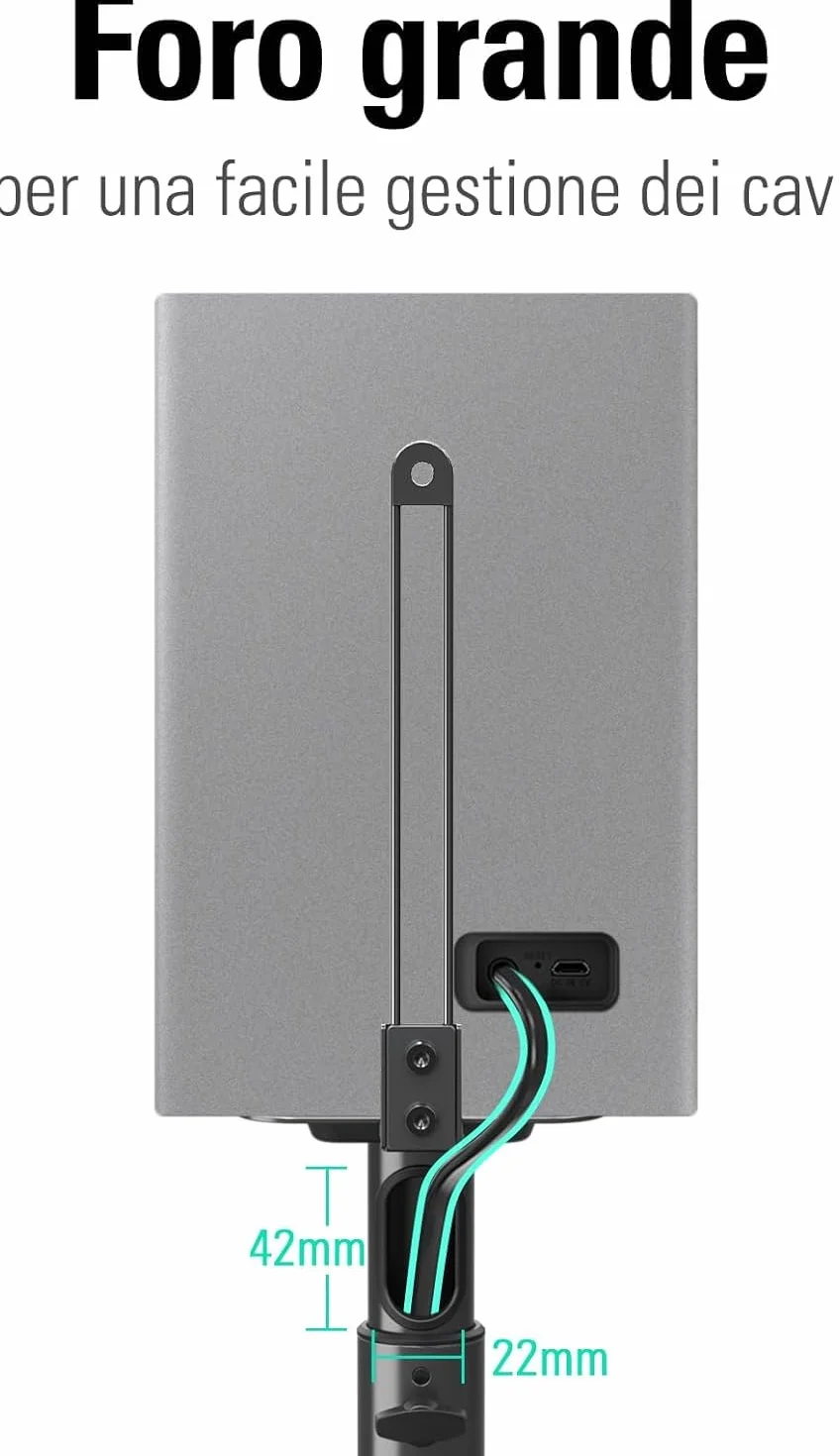 Mounting Dream Supporto altoparlante regolabile altezza per satelliti 5 kg set 2
