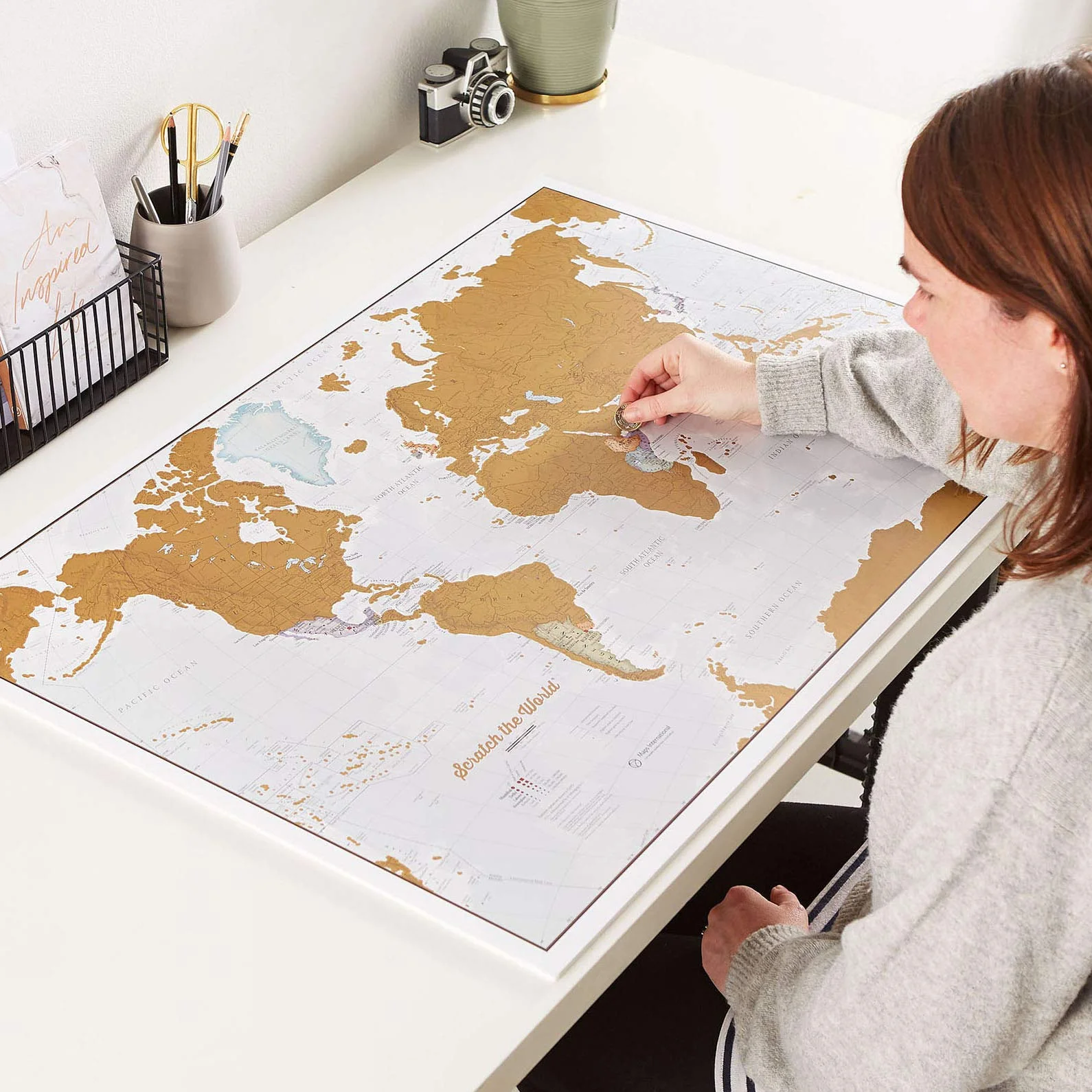 Mappa del mondo da grattare Extra large 84 x 59 cm Maps International