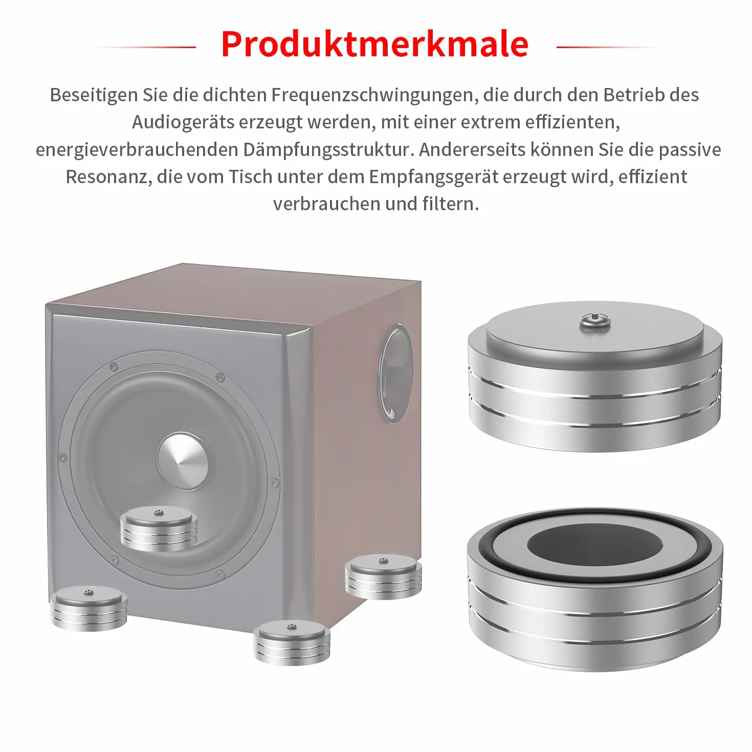Tertullus 4 piedini ammortizzatori HiFi in alluminio 58 mm × 22 mm per subwoofer altoparlanti amplificatori giradischi