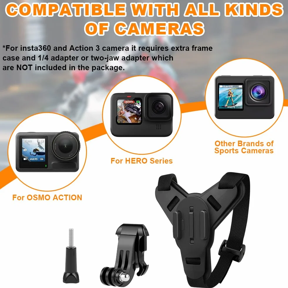 Fascia da Testa per Action Cam, Supporto Imbracatura per GoPro Hero 13-5, DJI Action 5 Pro e Altre Action Camera
