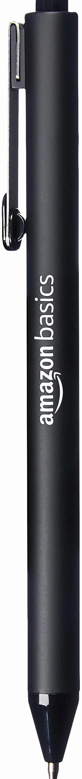 Amazon Basics Penna a sfera a scatto - Nero - Confezione da 12