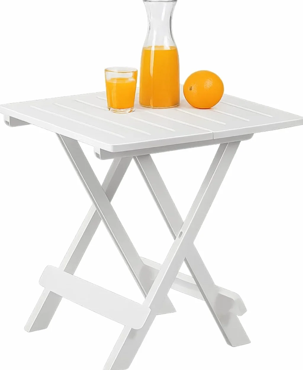 PALUPLUS Tavolo Pieghevole da Giardino in Plastica di colore BIANCO, Misura 44x44x51 cm, Tavolino Salvaspazio Piccolo da Campeggio, Picnic, per Esterno ed Interno -ADI201F