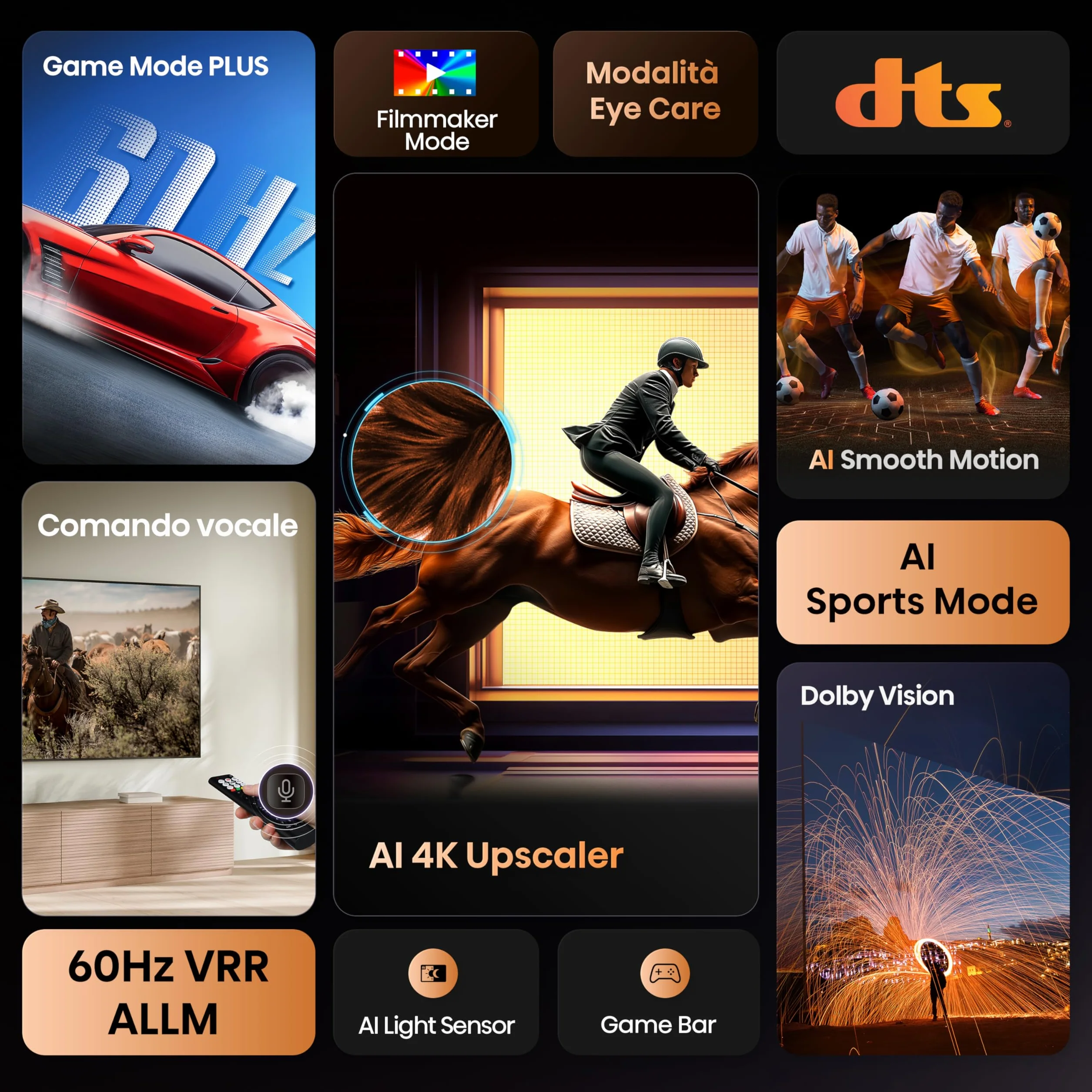 Hisense 55 cali Smart TV 4K Ultra HD 55E63QT VIDAA U8 Dolby Vision HDR10 Game Mode Plus Alexa