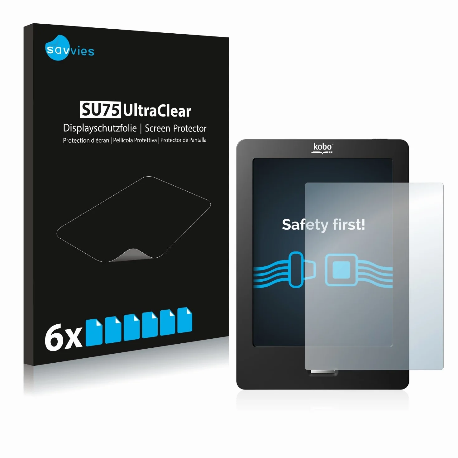 Savvies Pellicola Protettiva per Kobo eReader Touch Protezione Schermo Trasparente 6 Pezzi