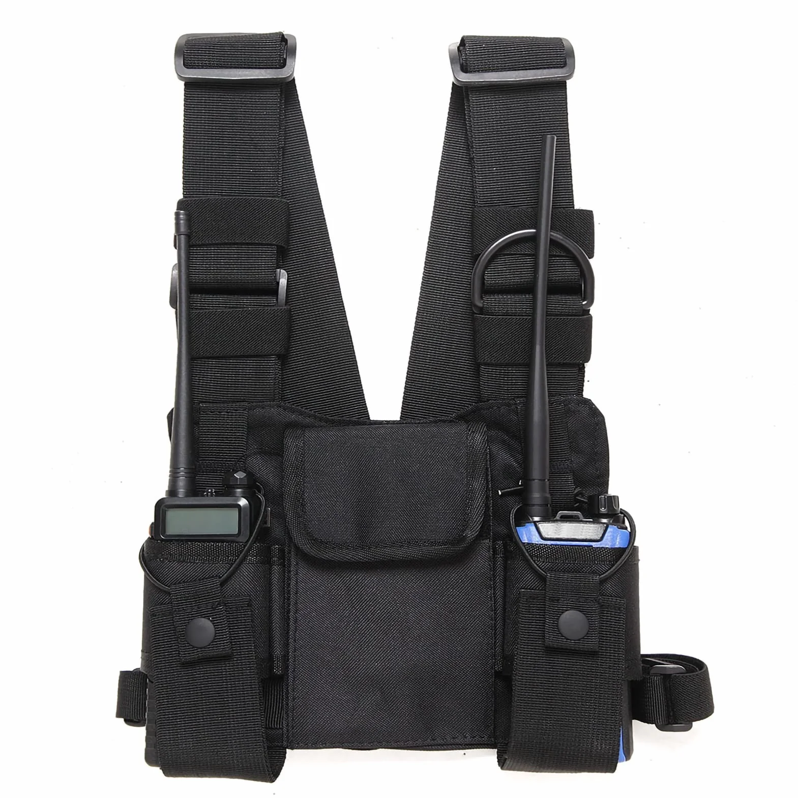 GAESHOW Walkie-Talkie Borsa a Tracolla Regolabile, Chest Pack Universale Mani Libere per Radio