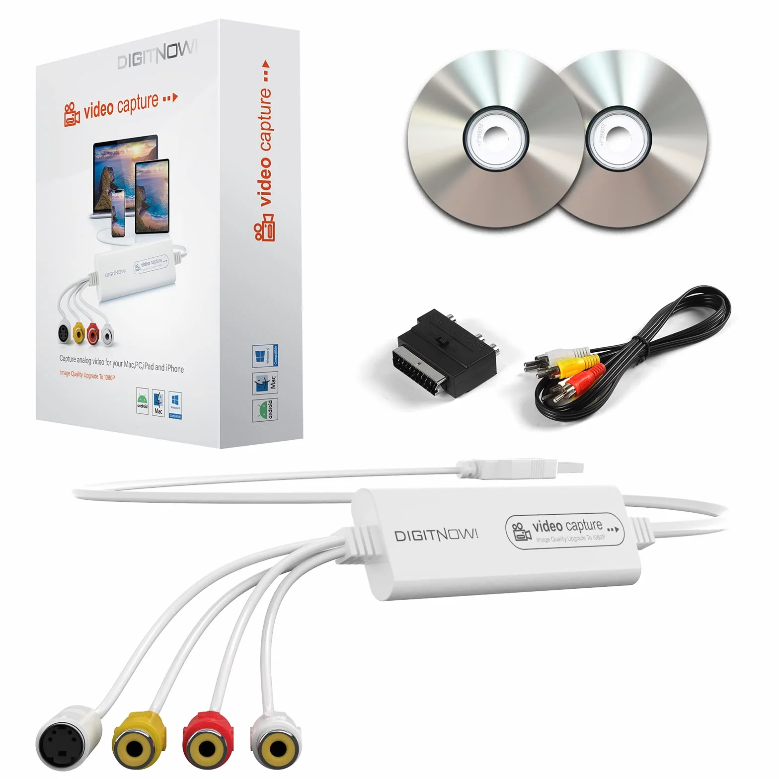 DIGITNOW! USB 2.0 Video Capture Card Pro Version 1080P 30Hz VHS to Digital Converter