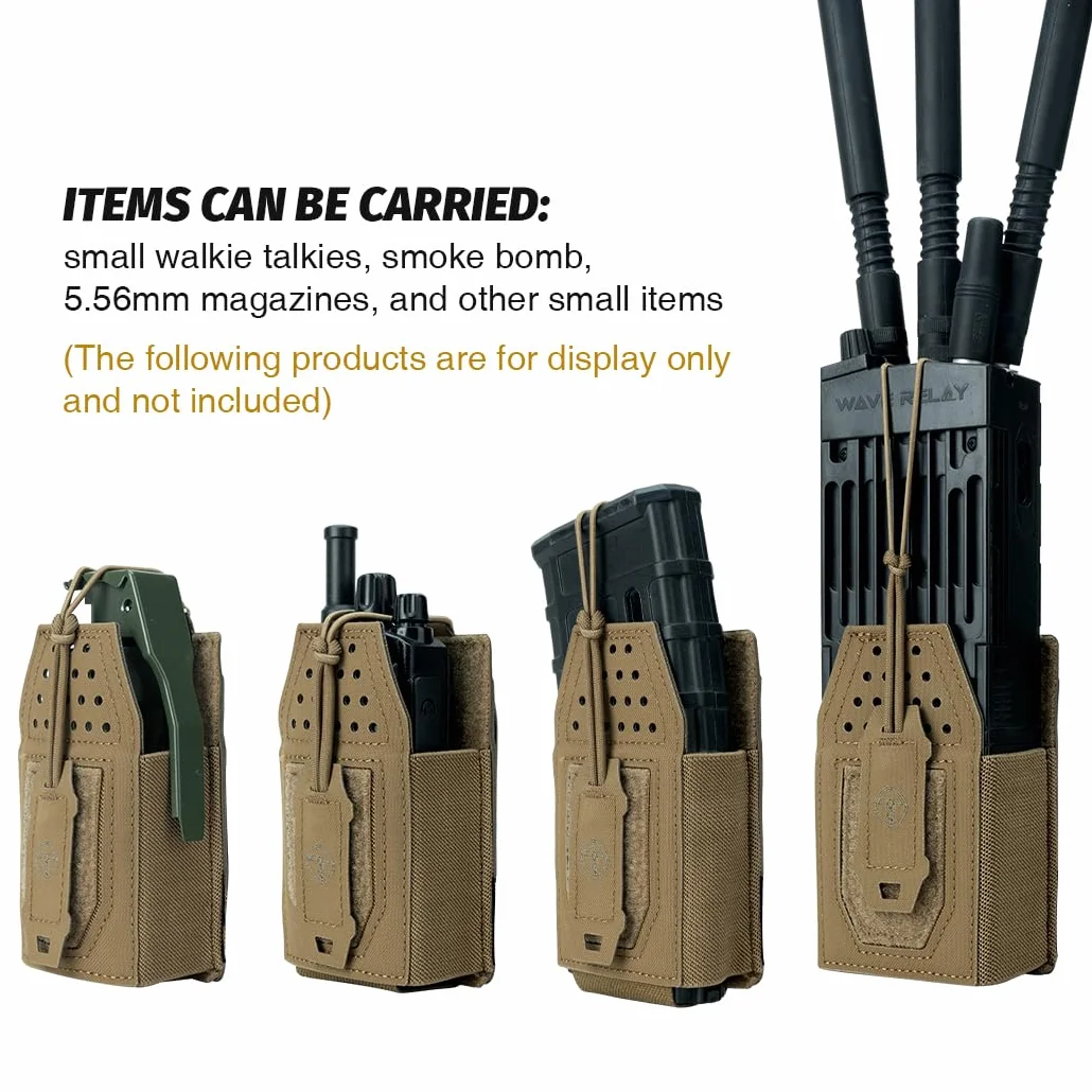 Fondina radio tattica Molle Radio Pouch Supporto universale Walkie Talkie Motorola BaoFeng UV-5R BF-F8HP Coyote Brown