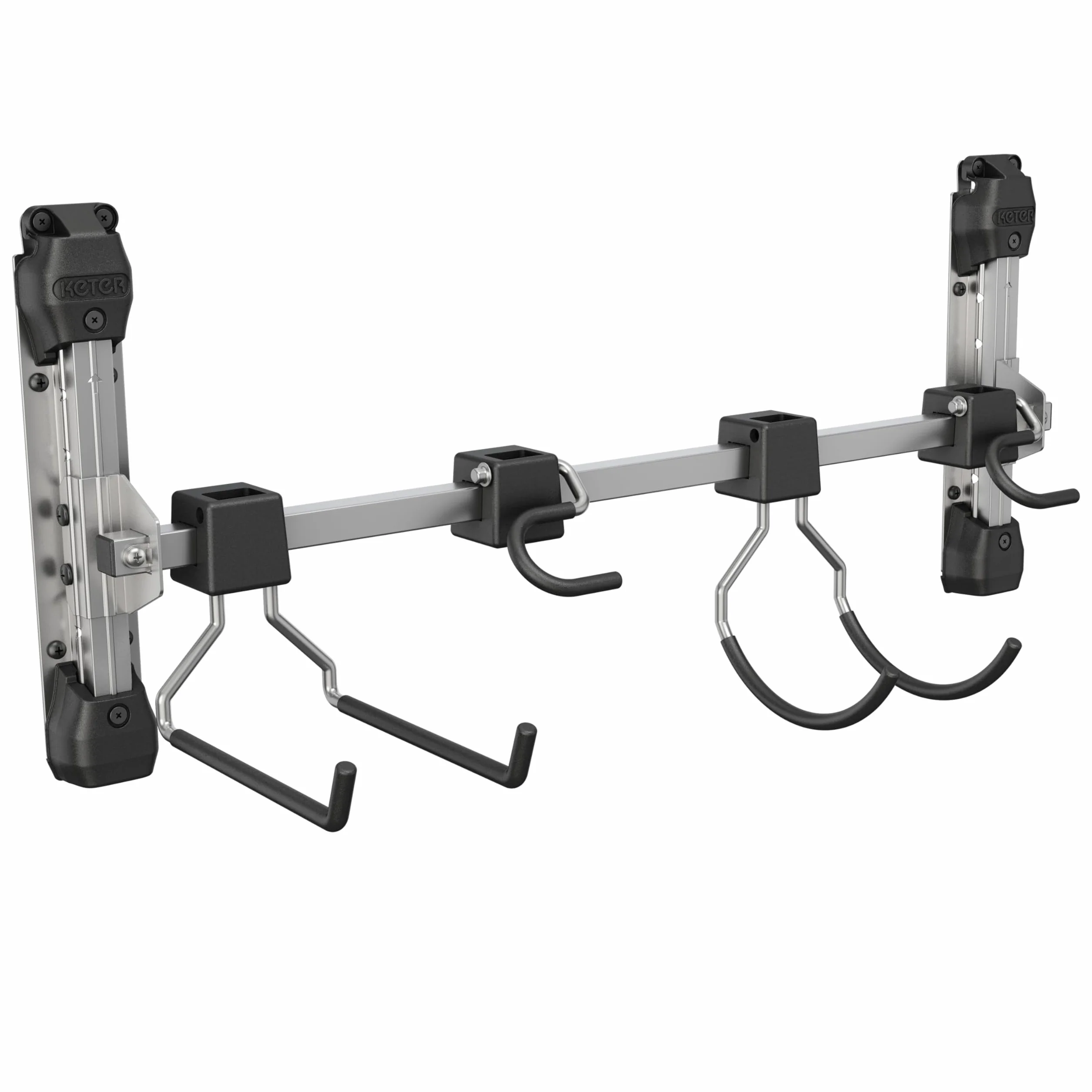Keter Appendi Attrezzi in Metallo, Compatibile con Casette da Giardino Keter, 4 Ganci con Capacità di Carico Totale Fino a 36 Kg, 74x31H cm