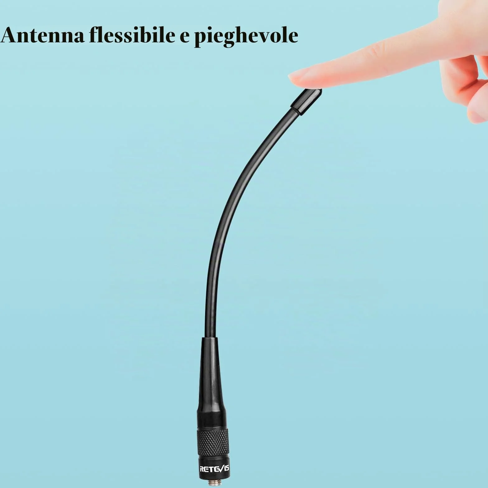 Retevis RHD701 Walkie Talkie Antenna VHF/UHF Dual Band SMA-F Compatibile con Baofeng UV-5R