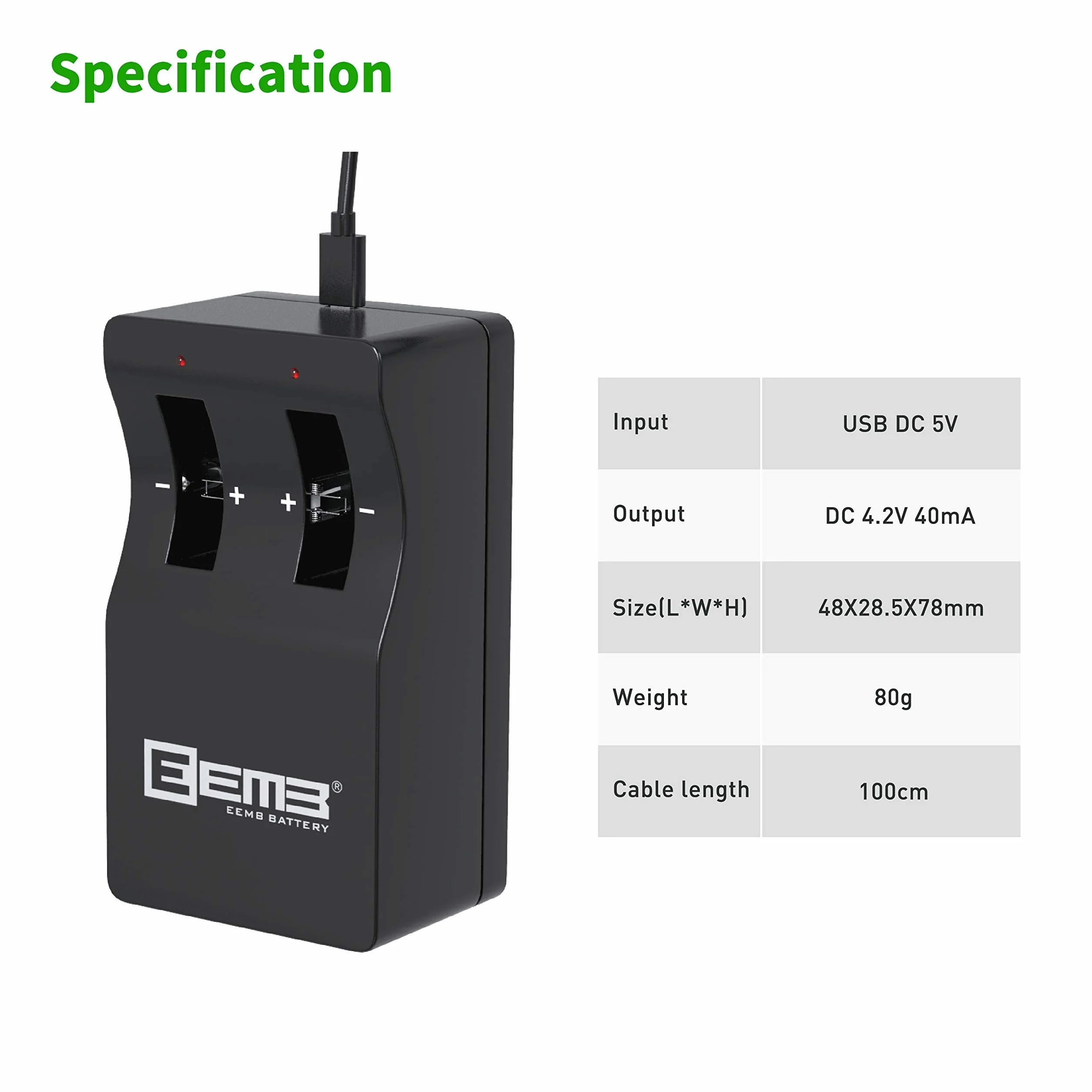 EEMB LIR2032H Ricaricabile 4PCS 3.7V Batterie a Bottone agli Ioni di Litio 70mAh Sostituisce ML2032