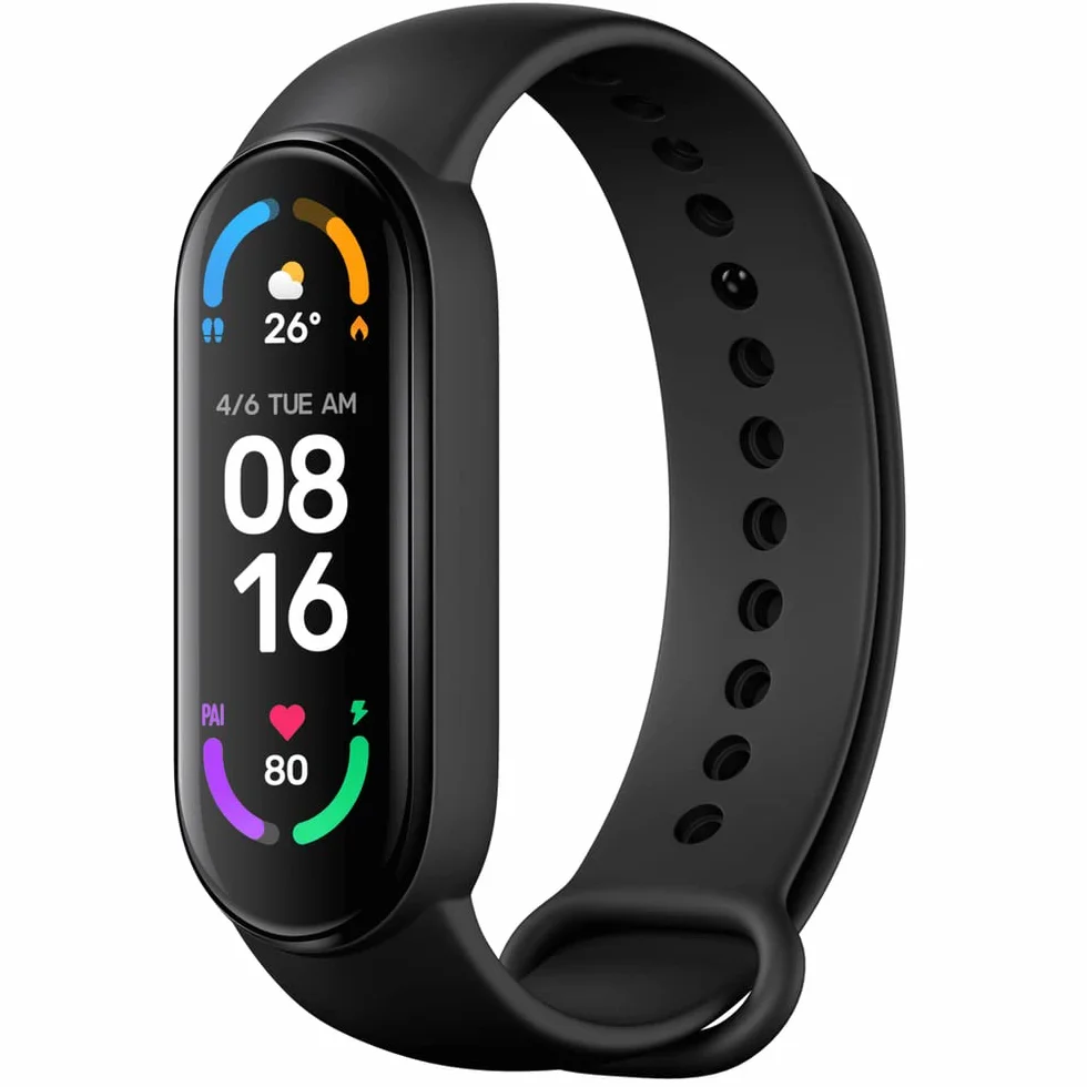 XIAOMI Mi Smart Band 6 Orologio Smart, Schermo AMOLED 1.56", Resistente all'Acqua 5 ATM, Batteria 125 mAh, Versione Italiana, Nero