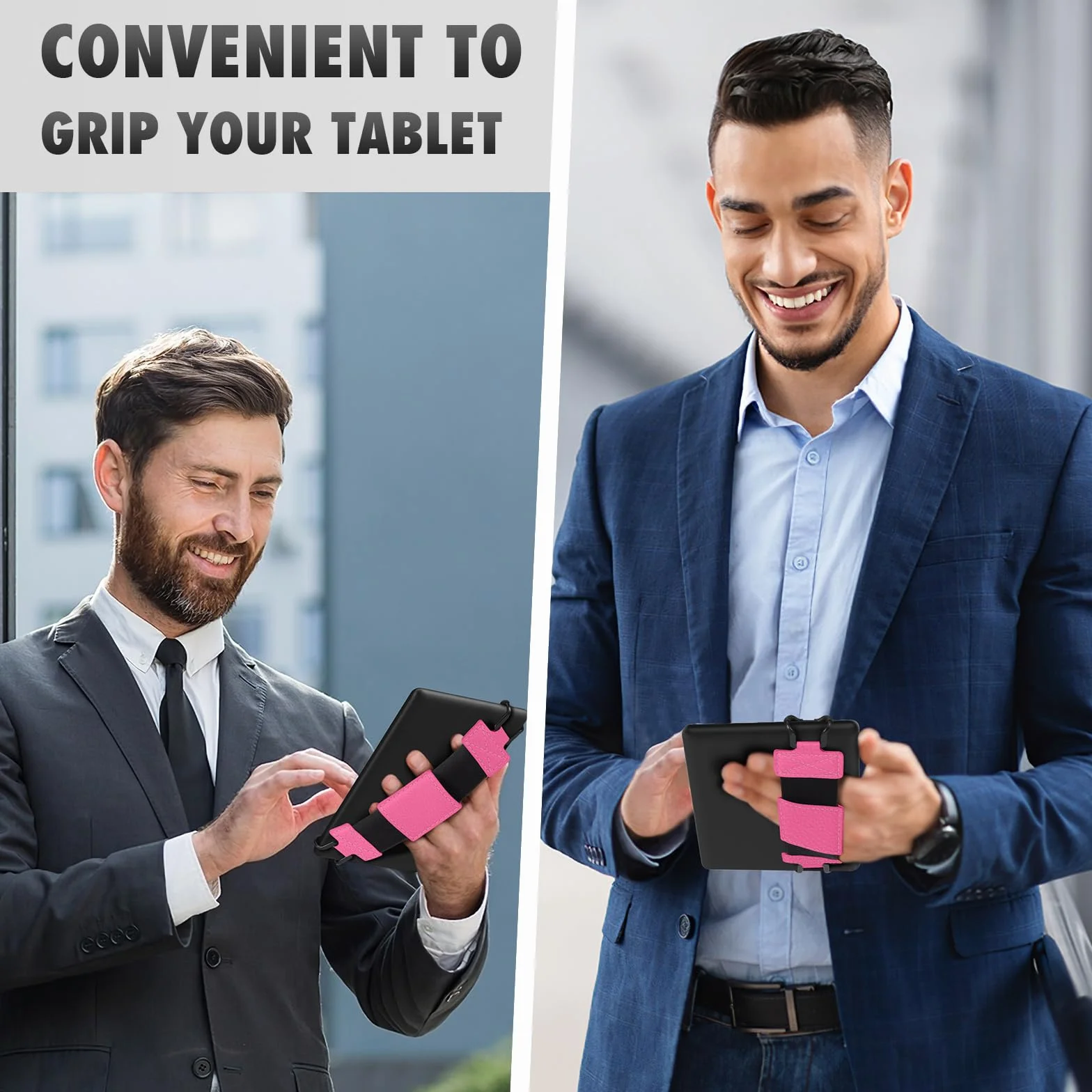 MoKo Cinturino Universale per E-Reader Tablet 6-8 cali, Morbido Supporto Mano, Fascia Elastica Impugnatura, Fiori Magenta